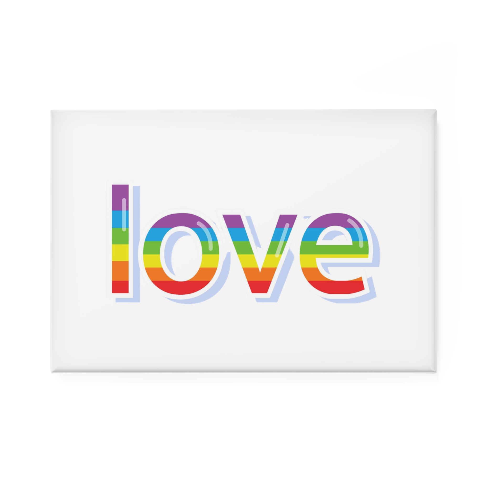 Word Love Rainbow Beautiful Letters Sticker Word Love Light Background Button Magnet Rectangle 1 And 10 Pcs