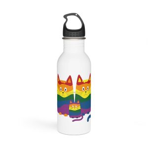 Lgbt Cats Samesex Love Like Everyone Else Cute Cartoon Cats Vector Copyspace Stainless Steel Water Bottle