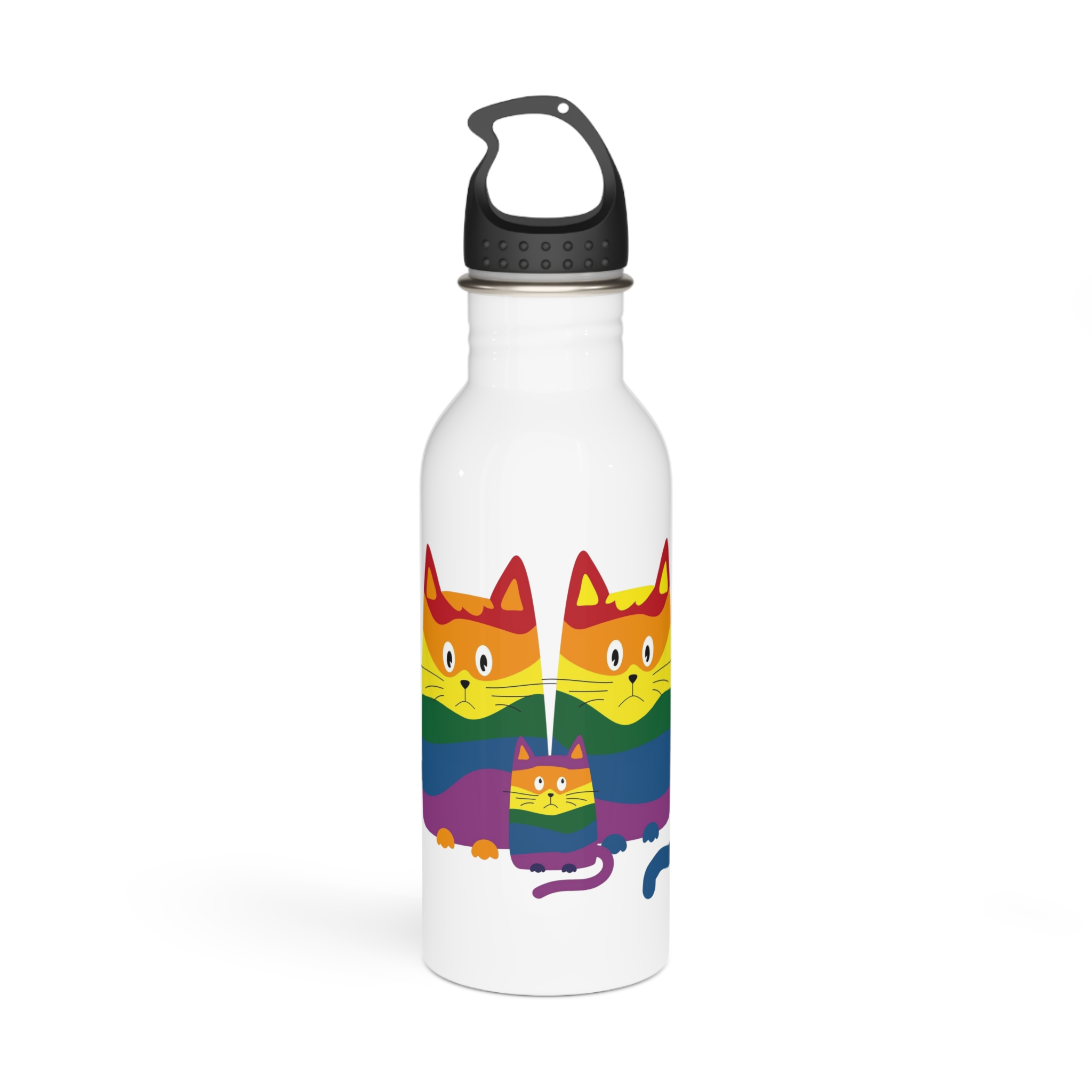 Lgbt Cats Samesex Love Like Everyone Else Cute Cartoon Cats Vector Copyspace Stainless Steel Water Bottle