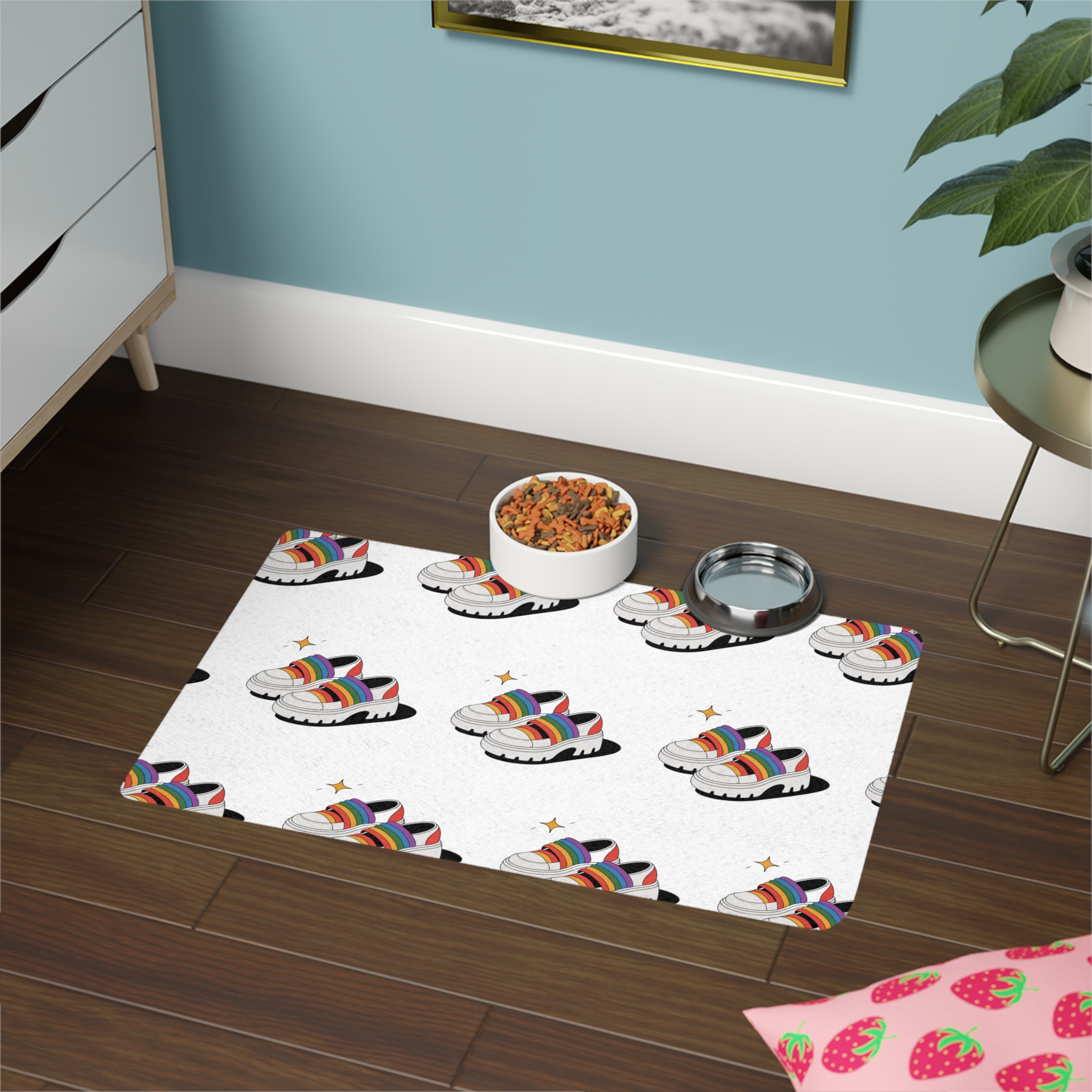 Rainbow Shoes Pet Food Mat 12x18 - Image 4