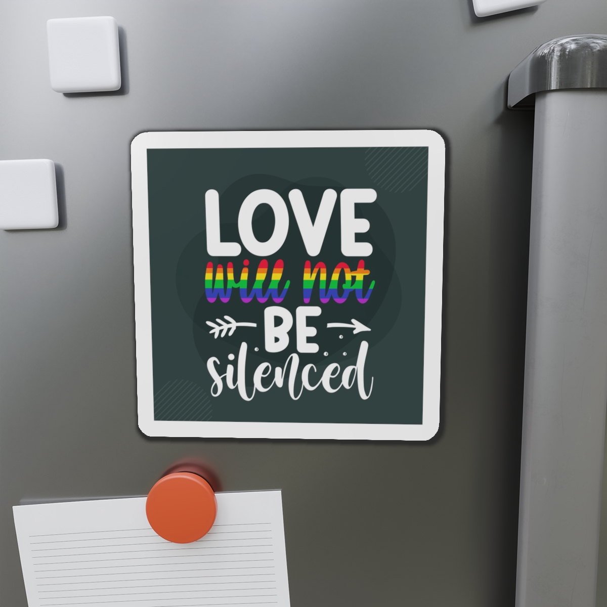 Love Will Be Silenced Premium Gay Pride Lettering Vector Design Die Cut Magnets - Image 14
