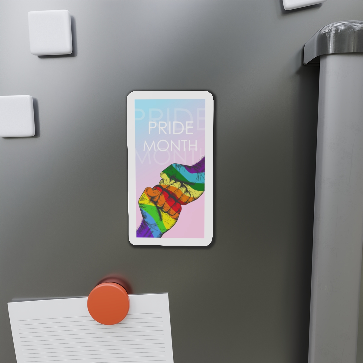 Rainbow Colored Hand Fist Fist Gesture Gay Pride Month Background Lgbt Concept Die Cut Magnets - Image 11