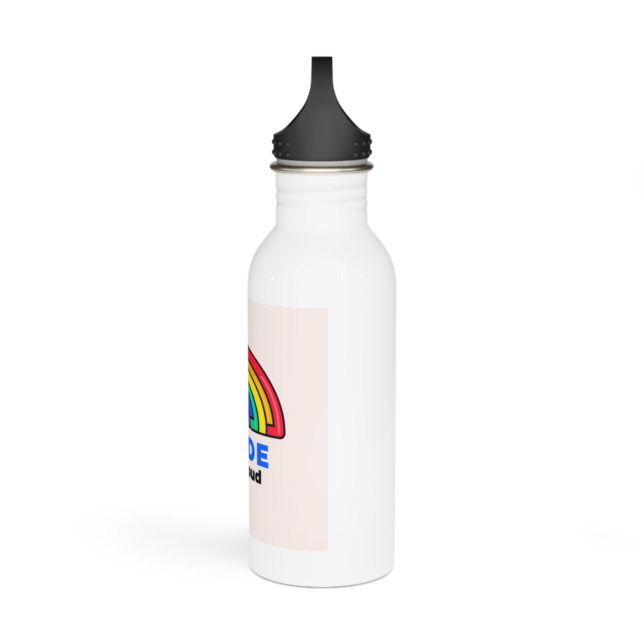 Flat Lgbt Pride Month Logo Template(1) Stainless Steel Water Bottle - Image 4