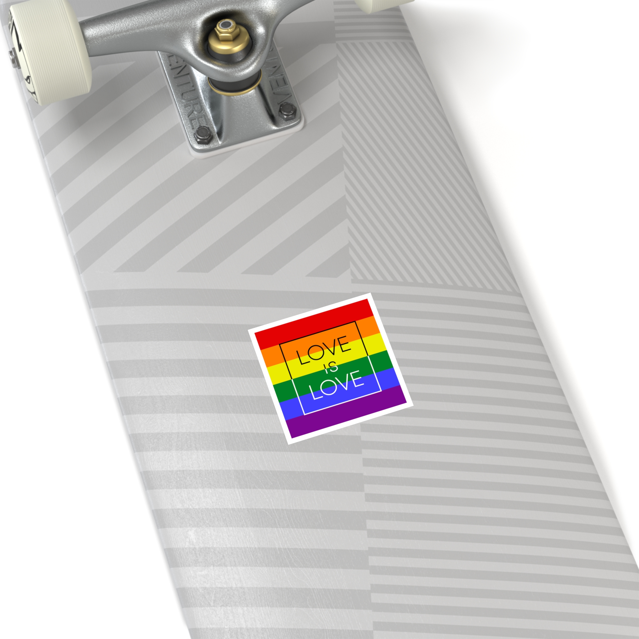 Lgbt Card Text Love Is Love Background Flag Colors Vector Illustration Laminate Stickers Square - Image 12