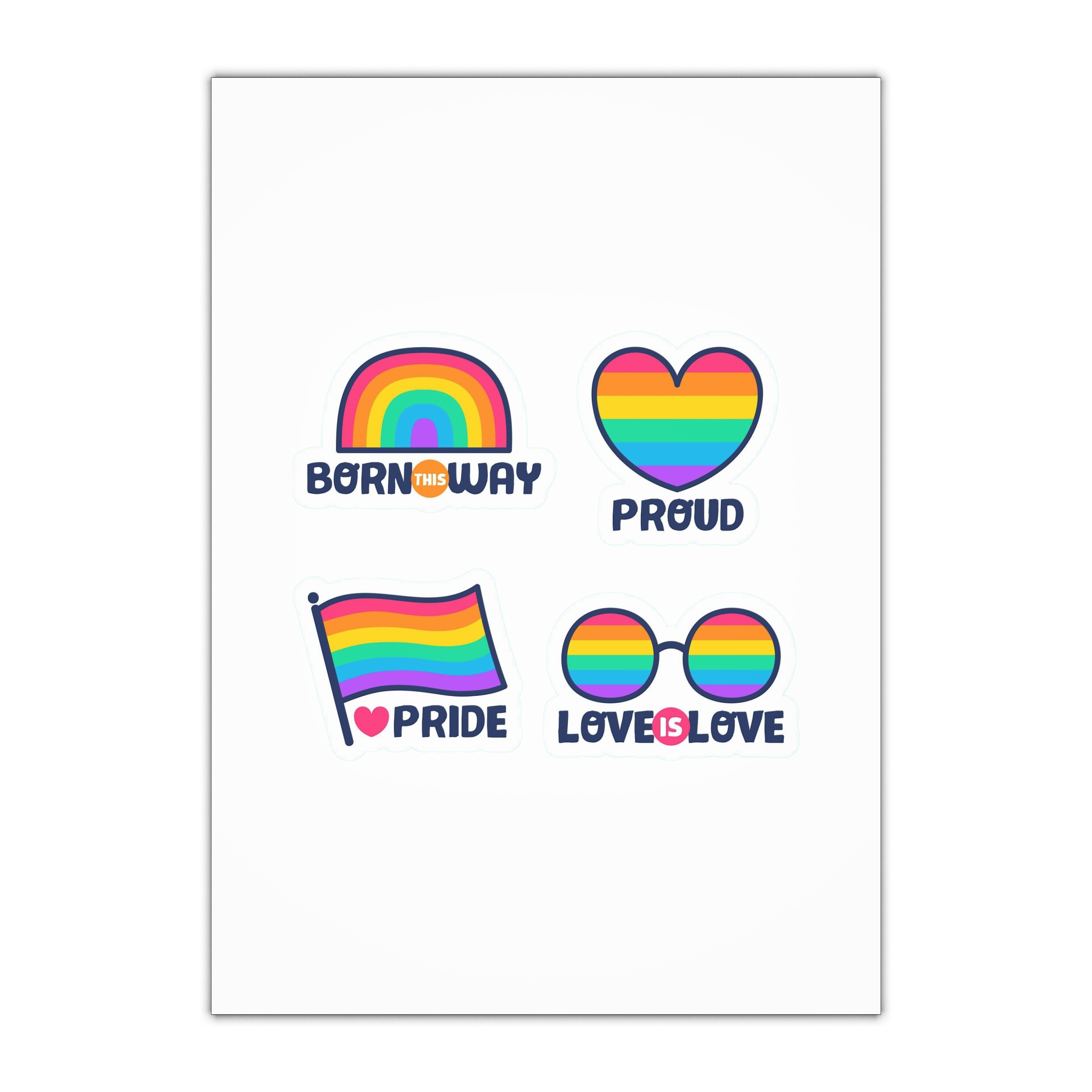 Pride Day Lables Collection Gift Wrapping Paper Sheets 1pc