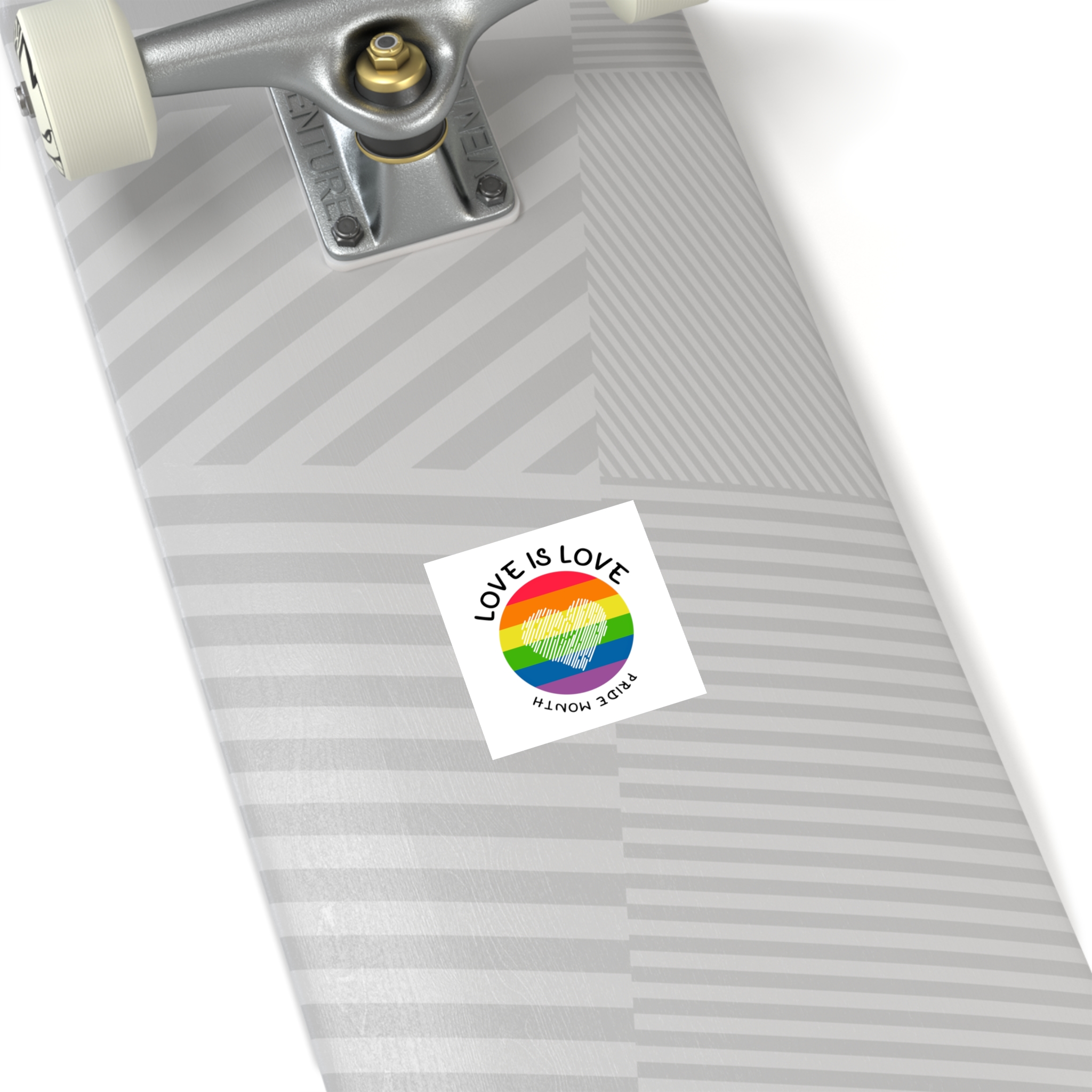 Lgbt Pride Month Love Is Love Lgbtq Symbol With Lgbt Pride Round Rainbow Flag With Heart Gay Pride Laminate Stickers Square - Image 4