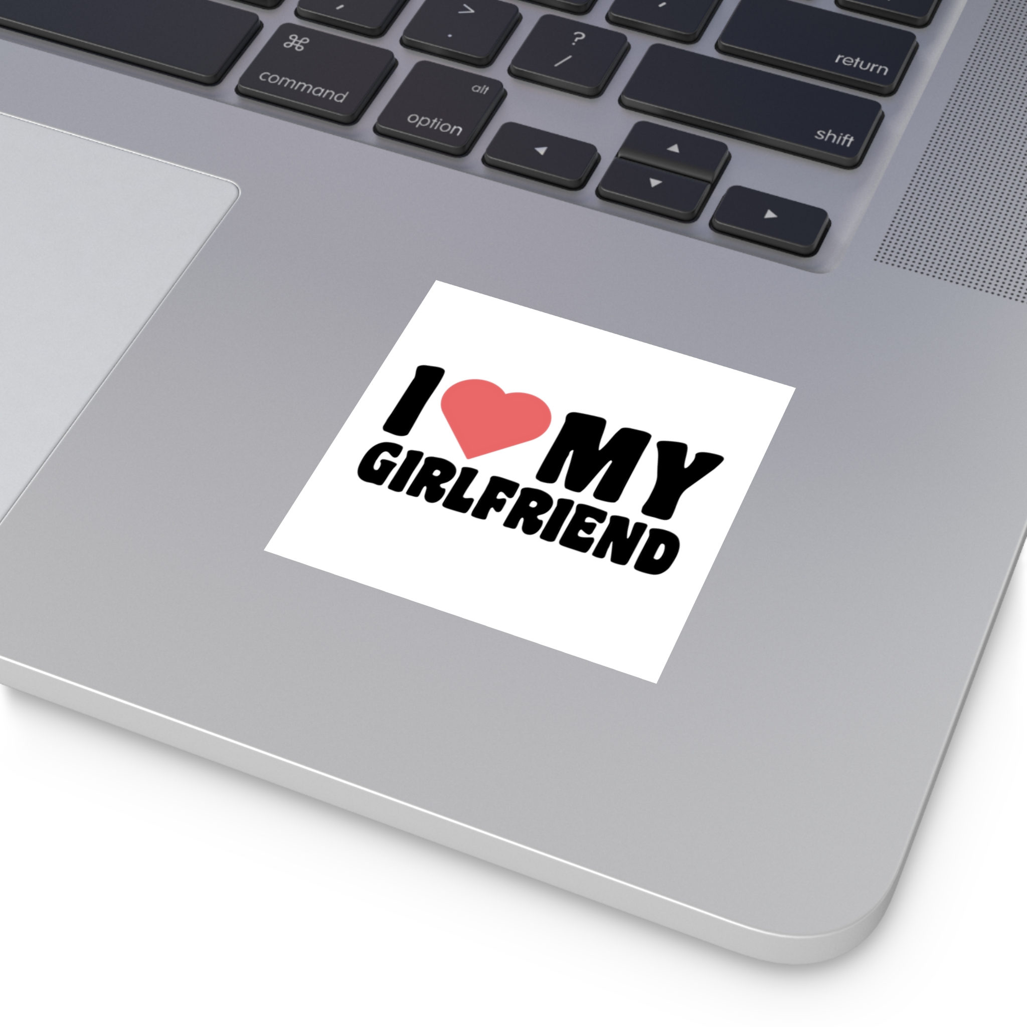 I Love My Girlfriend Iheart My Girlfriend (1) Laminate Stickers Square - Image 3