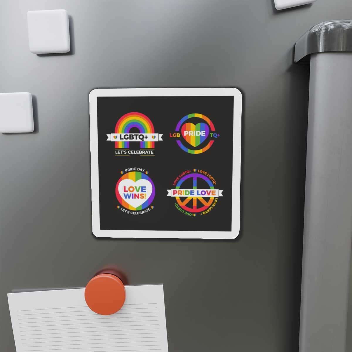 Flat Pride Day Badge Collection Die Cut Magnets - Image 11