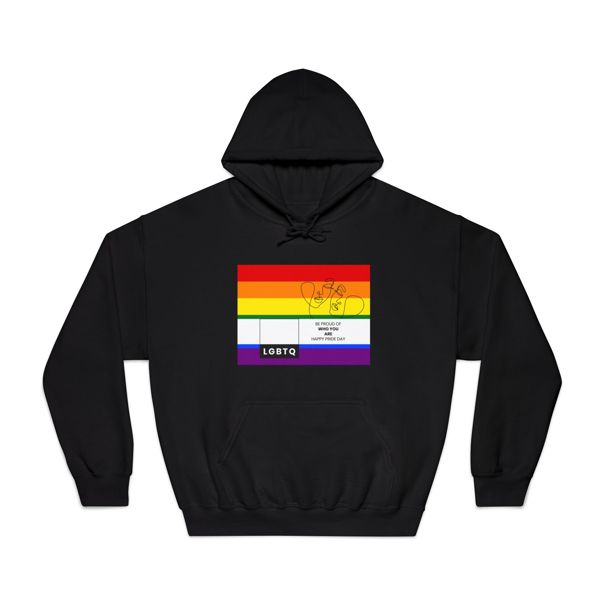 Lgbtq Pride Month Celebration Banner Poster Card Design Vector Illustration Unisex Dryblend Hooded Sweatshirt - Image 9