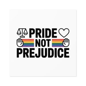 Pride Prejudice T Shirt Design Isolated White Background 21 Laminate Stickers Square