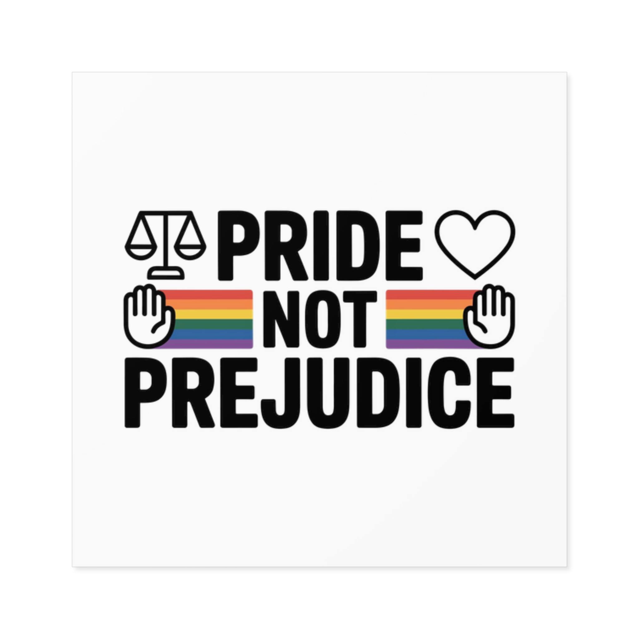 Pride Prejudice T Shirt Design Isolated White Background 21 Laminate Stickers Square