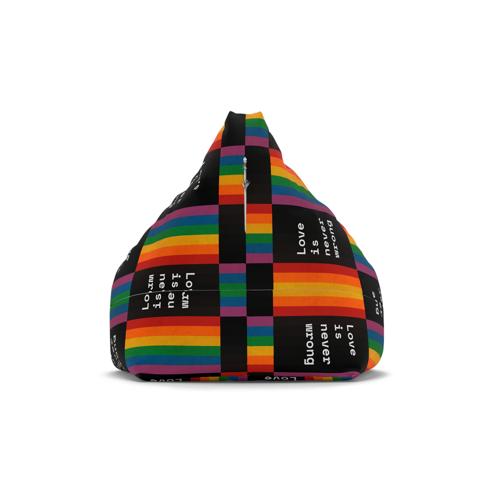 Rainbow With Love Is Never Wrong Concept Pride Month Bean Bag Chair Cover - Image 2