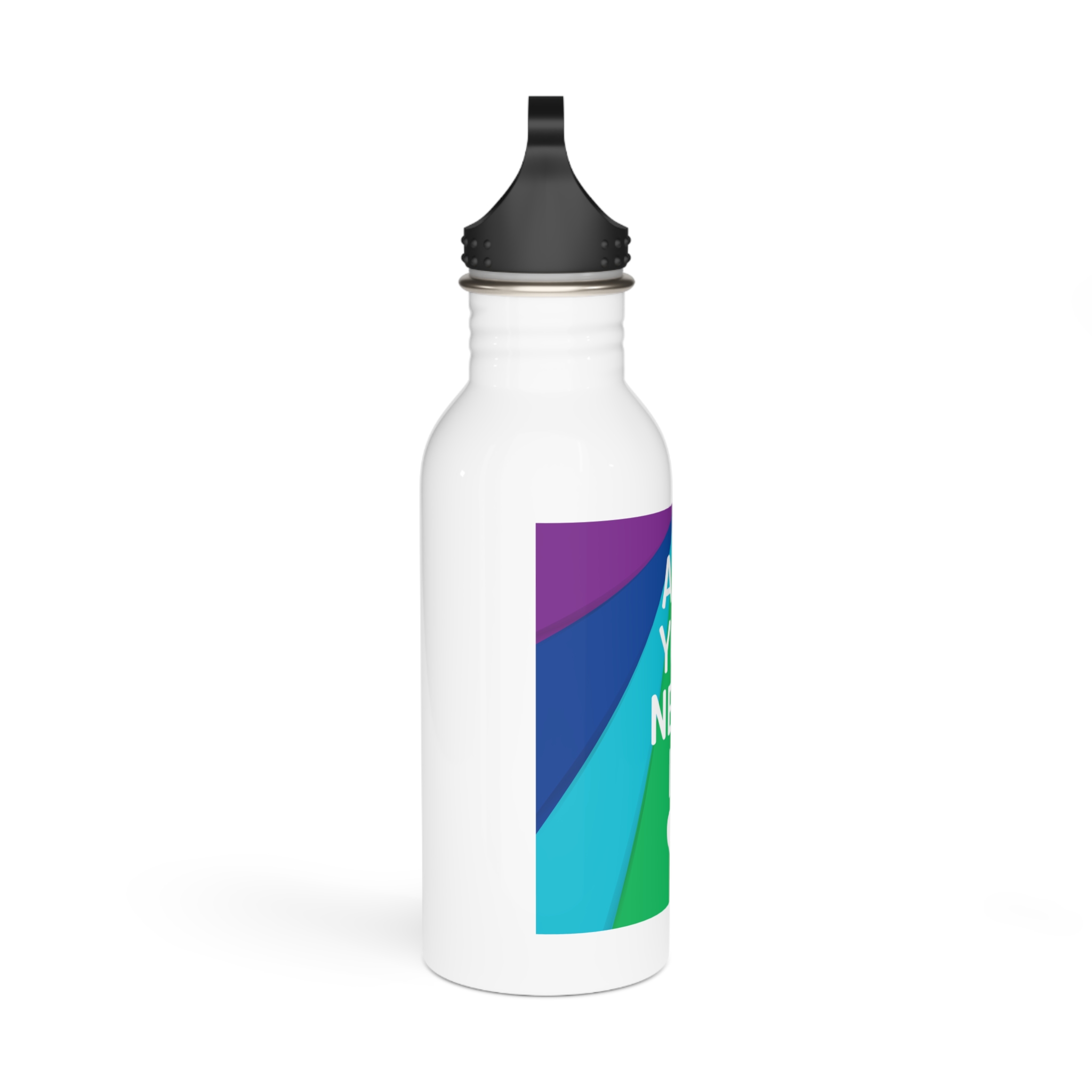 Rainbow Colored Background With All You Need Is Love Concept Pride Month Stainless Steel Water Bottle - Image 2