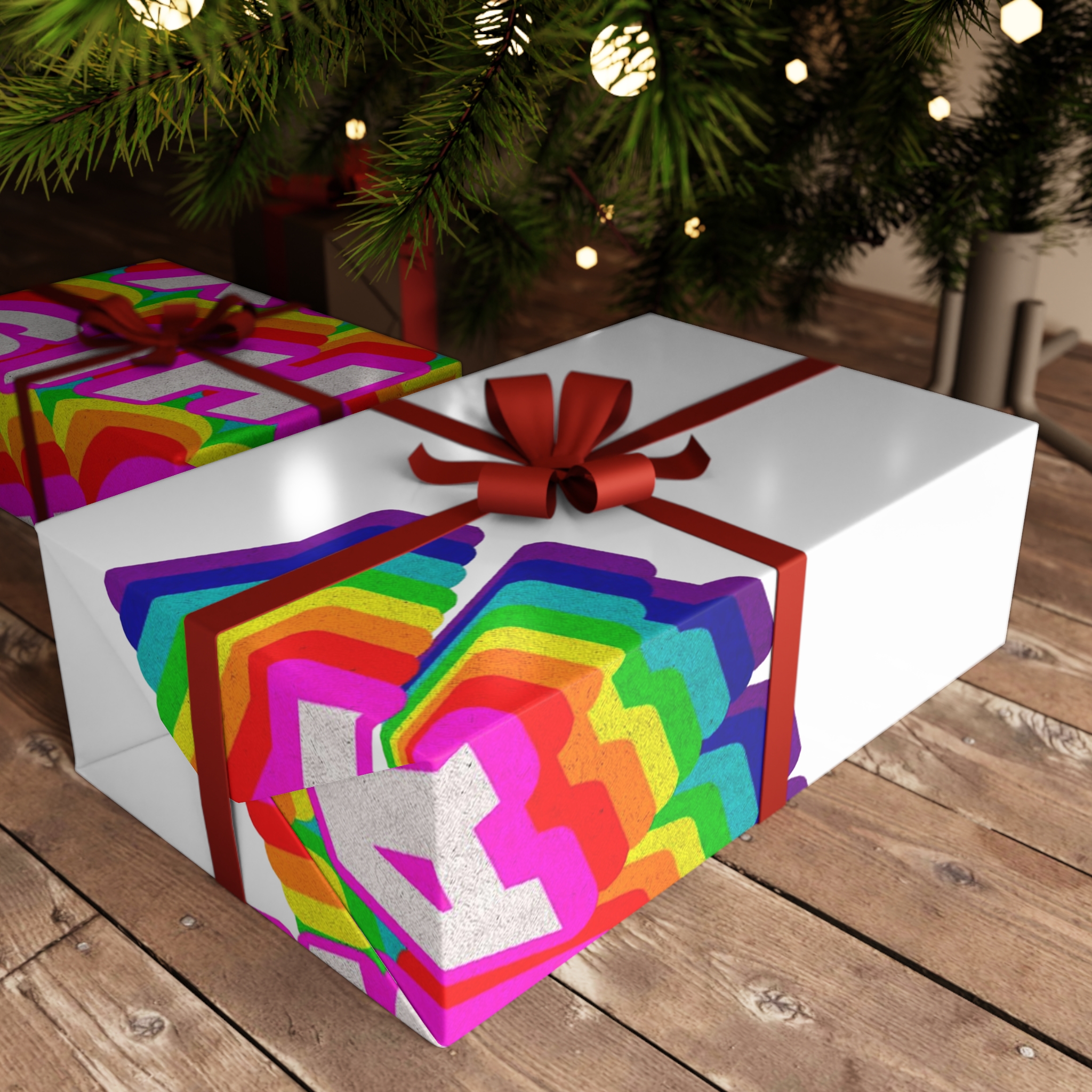 Rainbow Word Born This Way Typography Design Element Gift Wrapping Paper Sheets 1pc - Image 3
