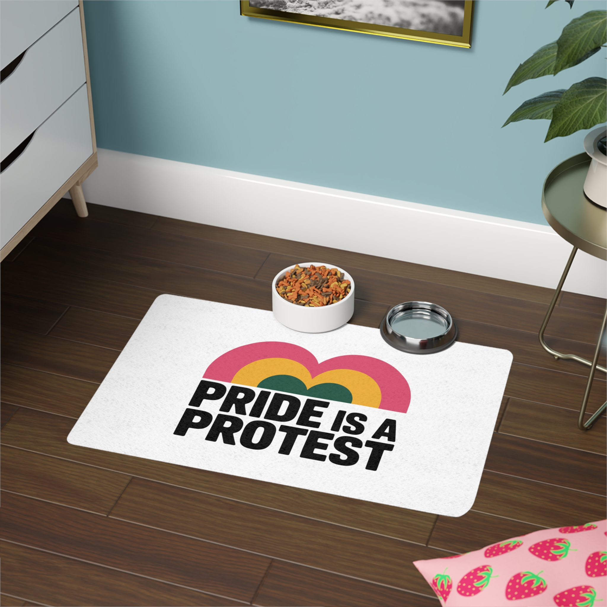 Price Isa Protest T Shirt Design Isolated White Background Pet Food Mat 12x18 - Image 4