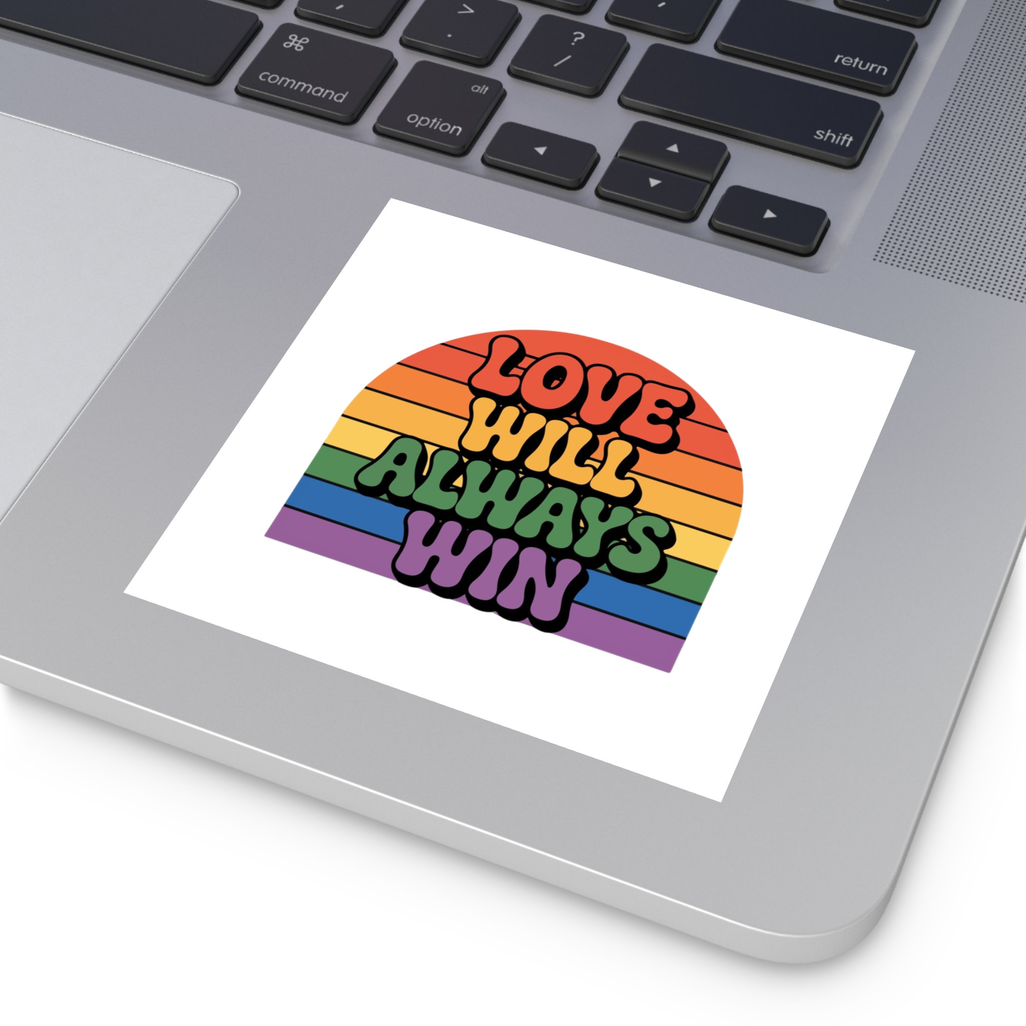 Love Will Always Win Pride Celebration Laminate Stickers Square - Image 19