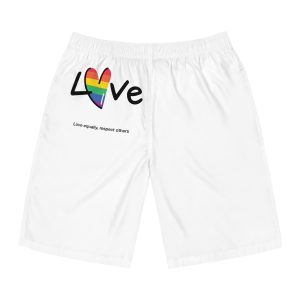 Love Letter Pride Rainbow Lettering Text Writing Pattern Freedom Love Heart Homo Colors Flag Parade(1) (1) Mens Board Shorts Aop