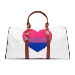 Bisexual Flag Heart Shape Waterproof Travel Bag