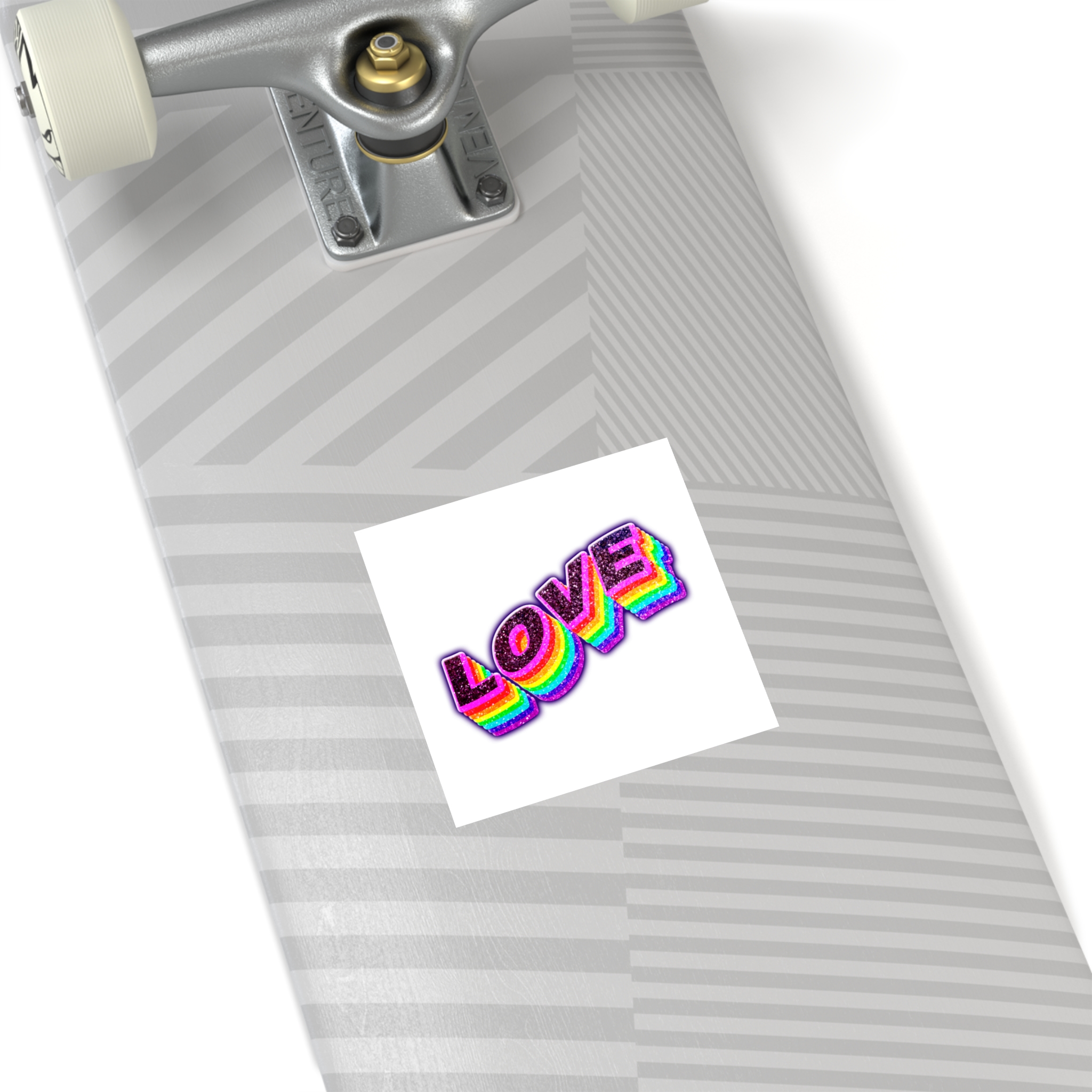 Love Png Word Rainbow Typography Laminate Stickers Square - Image 32