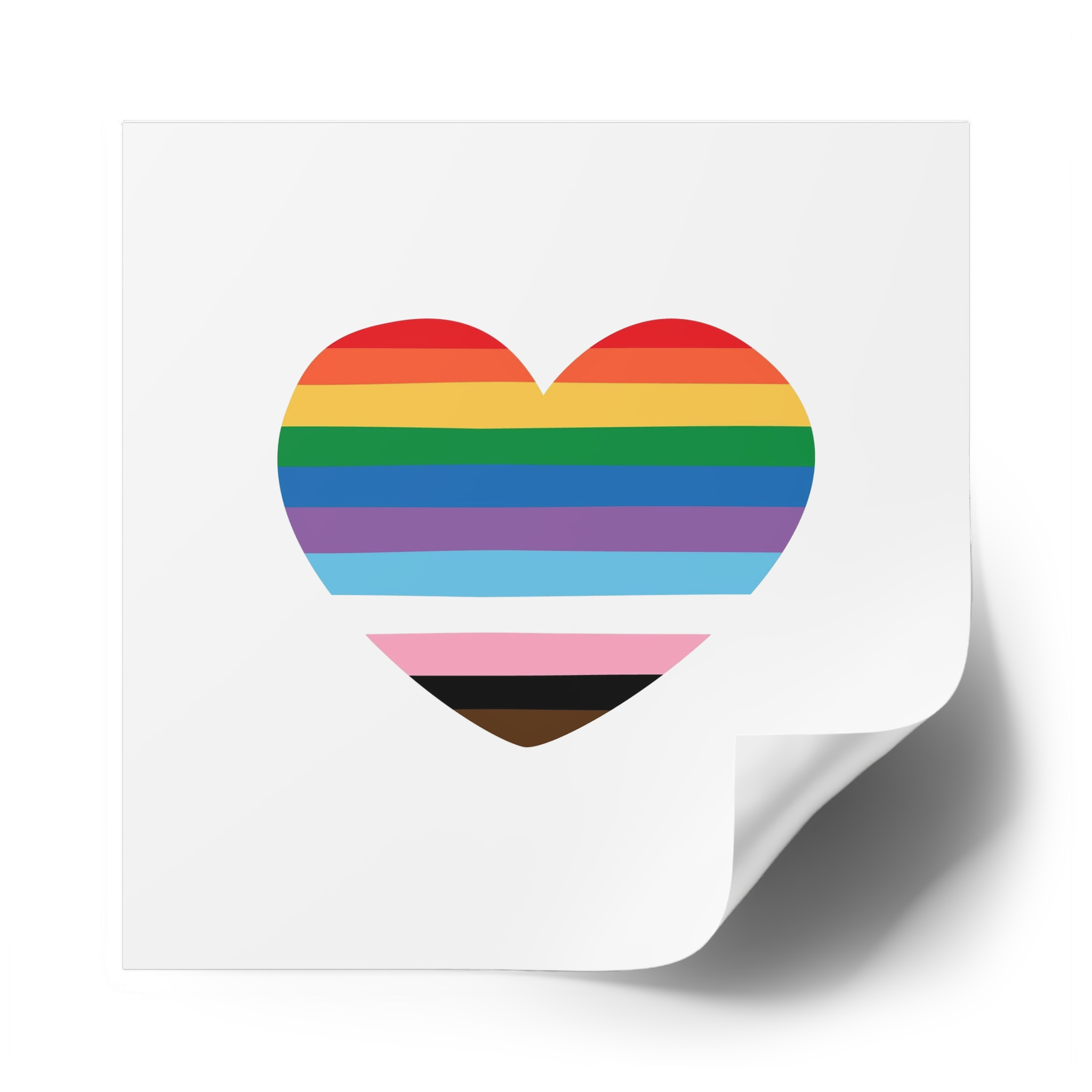 Inclusive Progress Pride Heart Symbol Laminate Stickers Square - Image 58