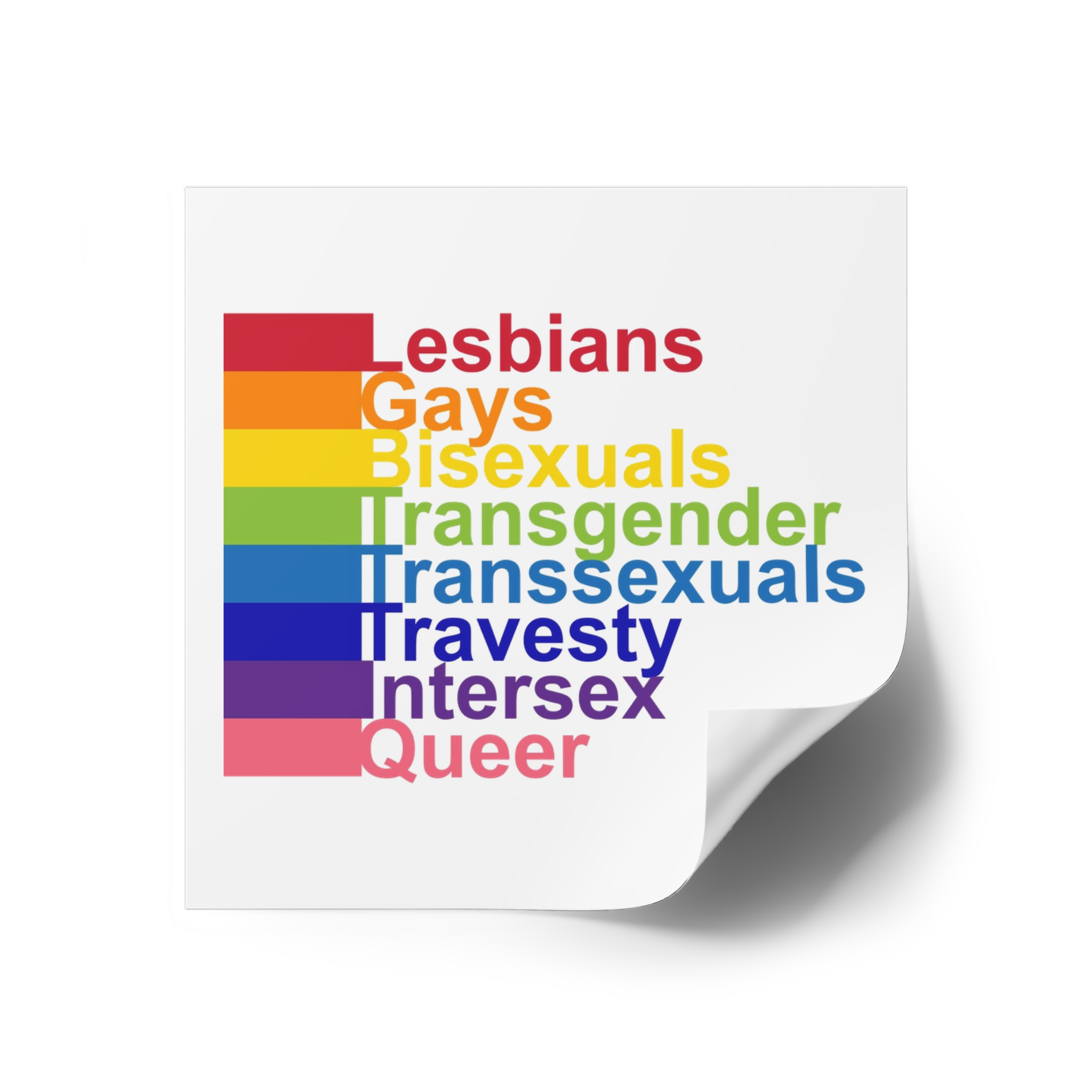 Lgbt Concept Motivating Phrase Colors Rainbow Decoding Abbreviations Lgbt Lesbian Gay Bisexual Transgender Transsexual Travesty Intersex Queer Laminate Stickers Square - Image 70