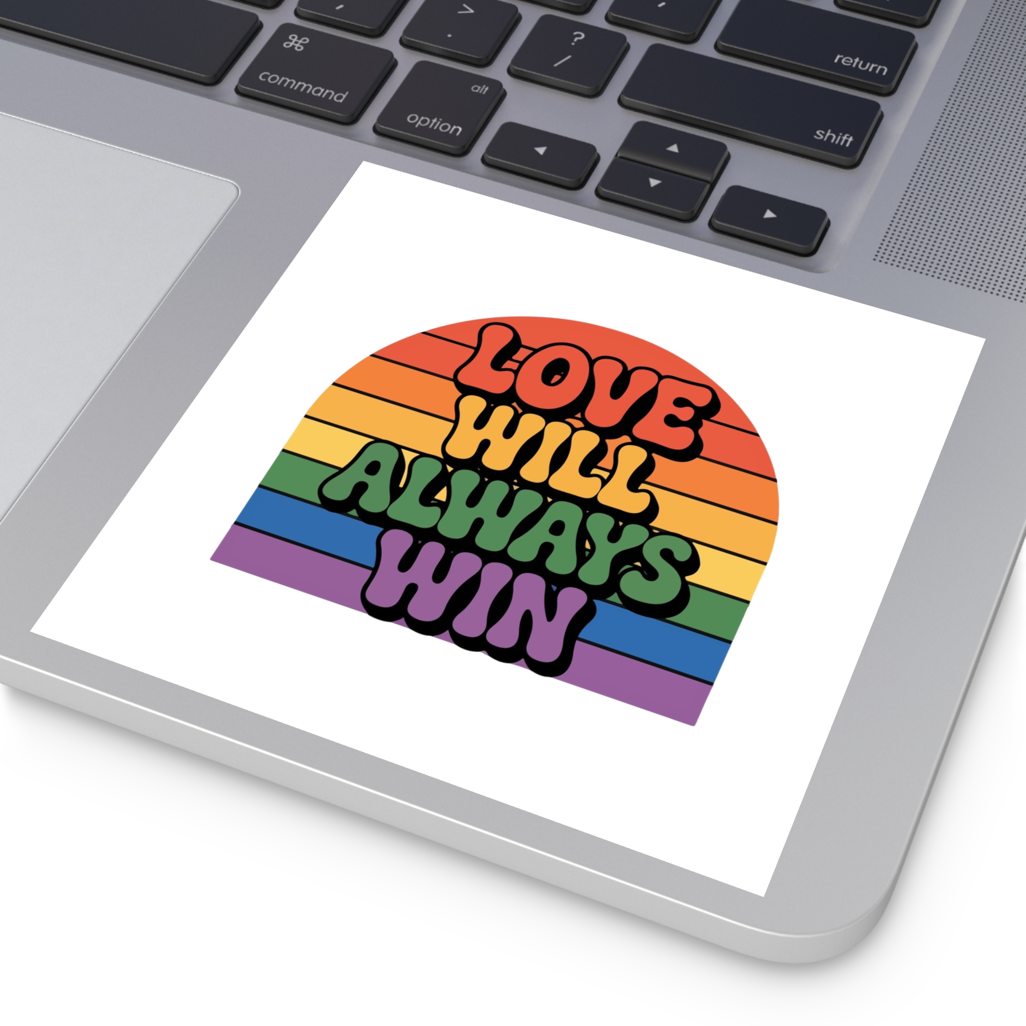 Love Will Always Win Pride Celebration Laminate Stickers Square - Image 35