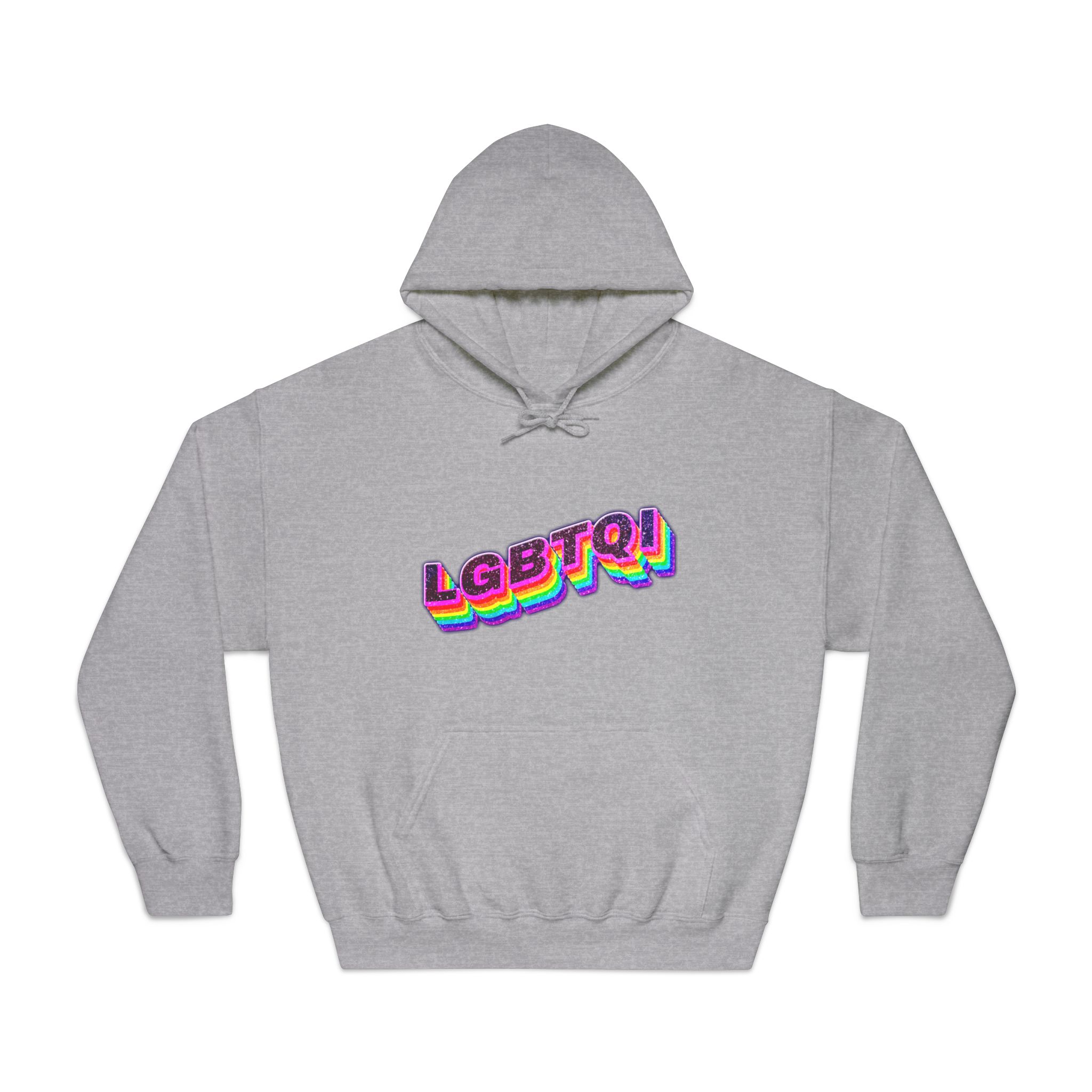 Lgbtqi 3d Word Glitch Png Unisex Dryblend Hooded Sweatshirt - Image 13