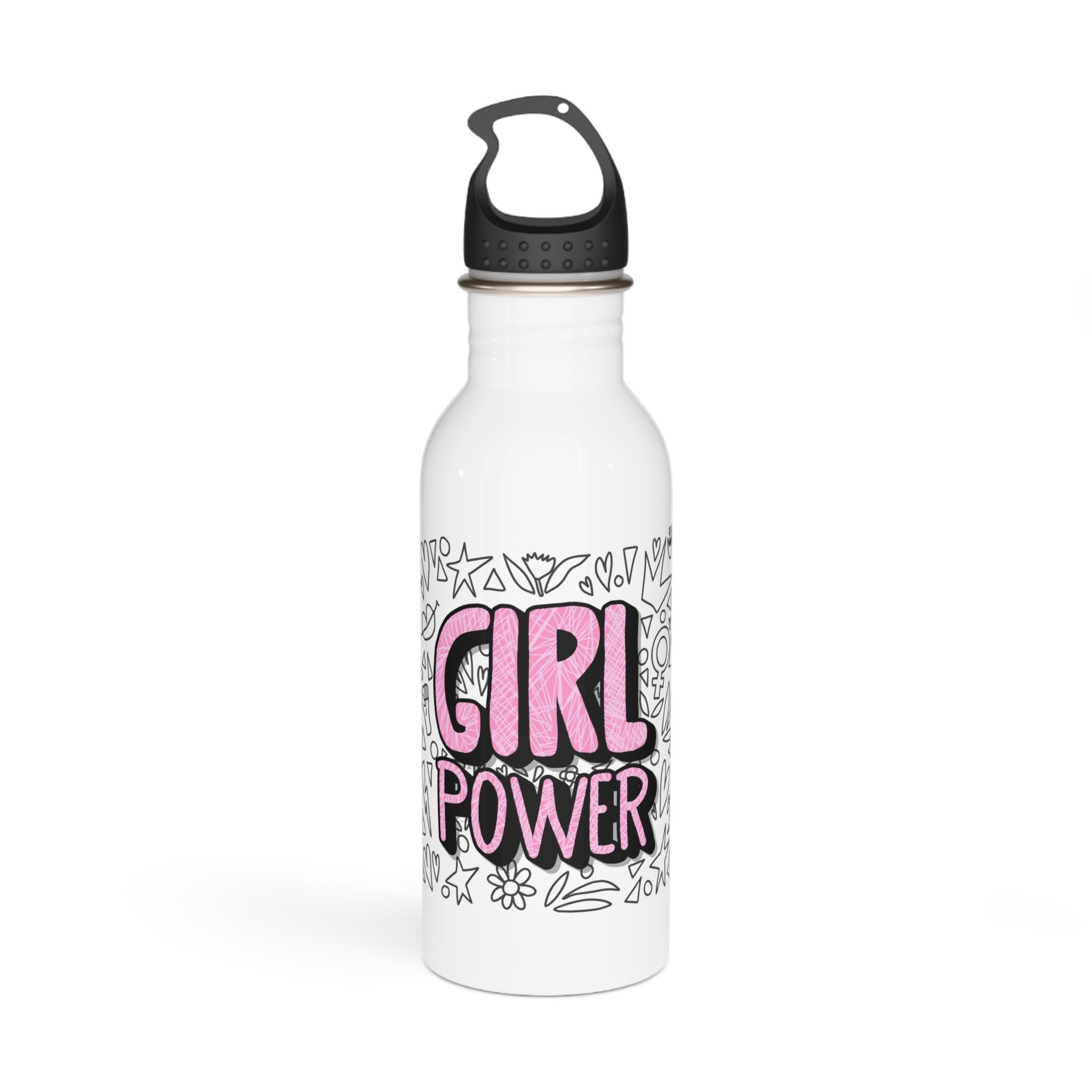 Girl Power Poster Vector Concept Illustration Stainless Steel Water Bottle