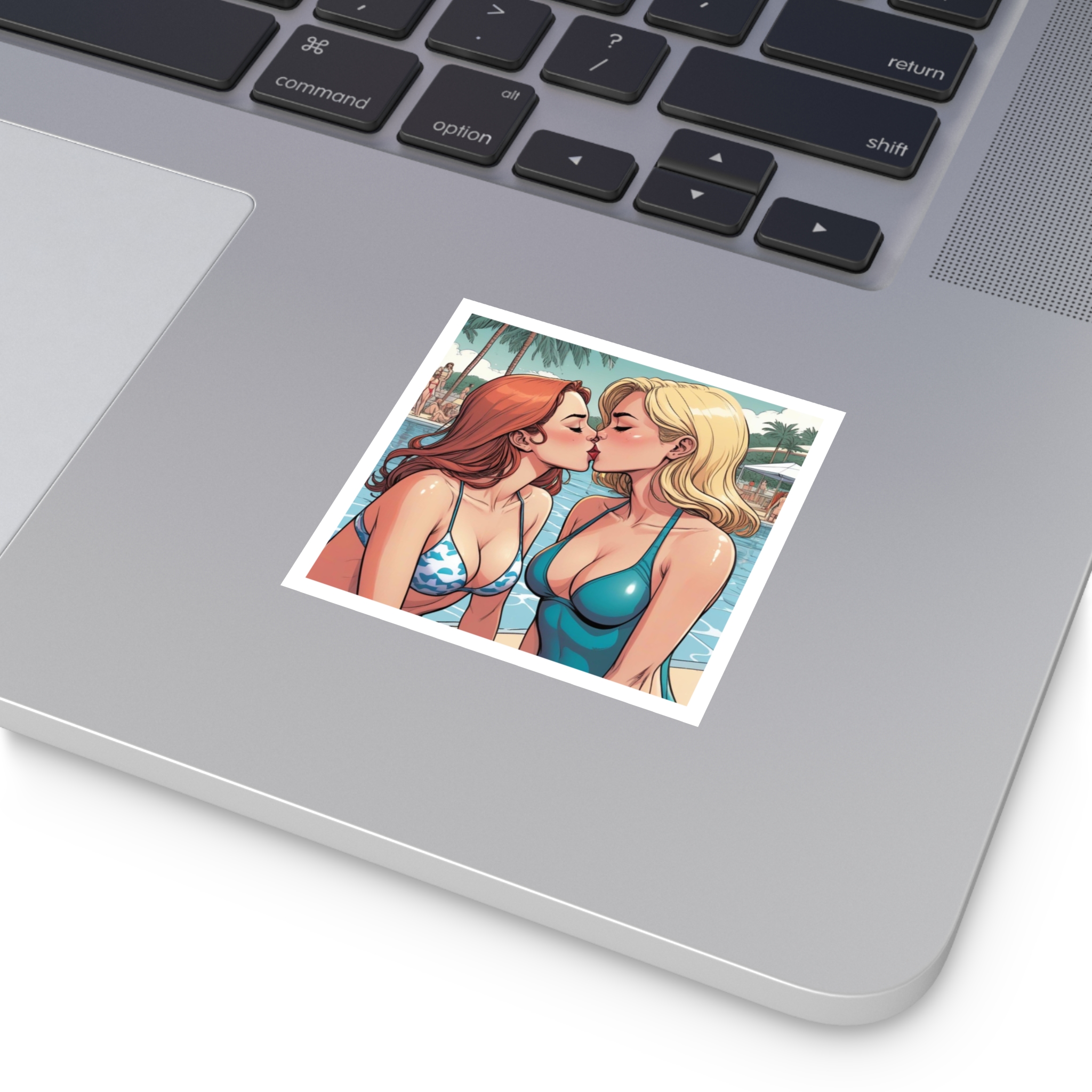 Lesbian Pride Design 4C84D6 Laminate Stickers Square - Image 15