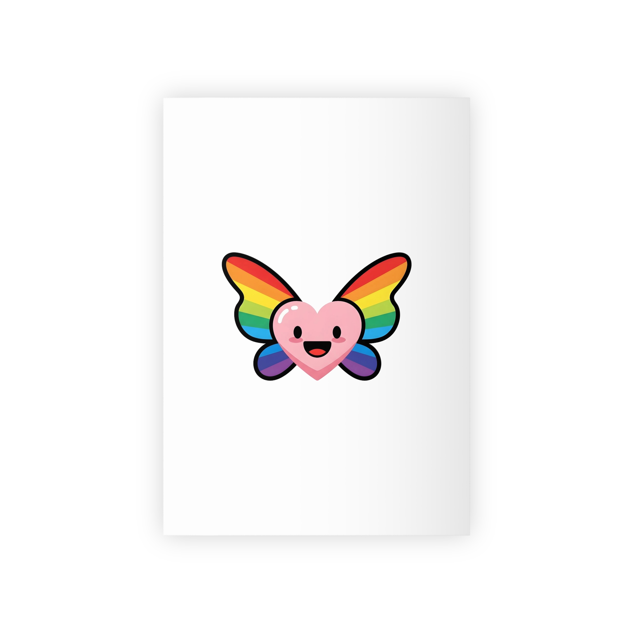 Happy Rainbow Heart Butterfly1 Gift Wrapping Paper Rolls 1pc