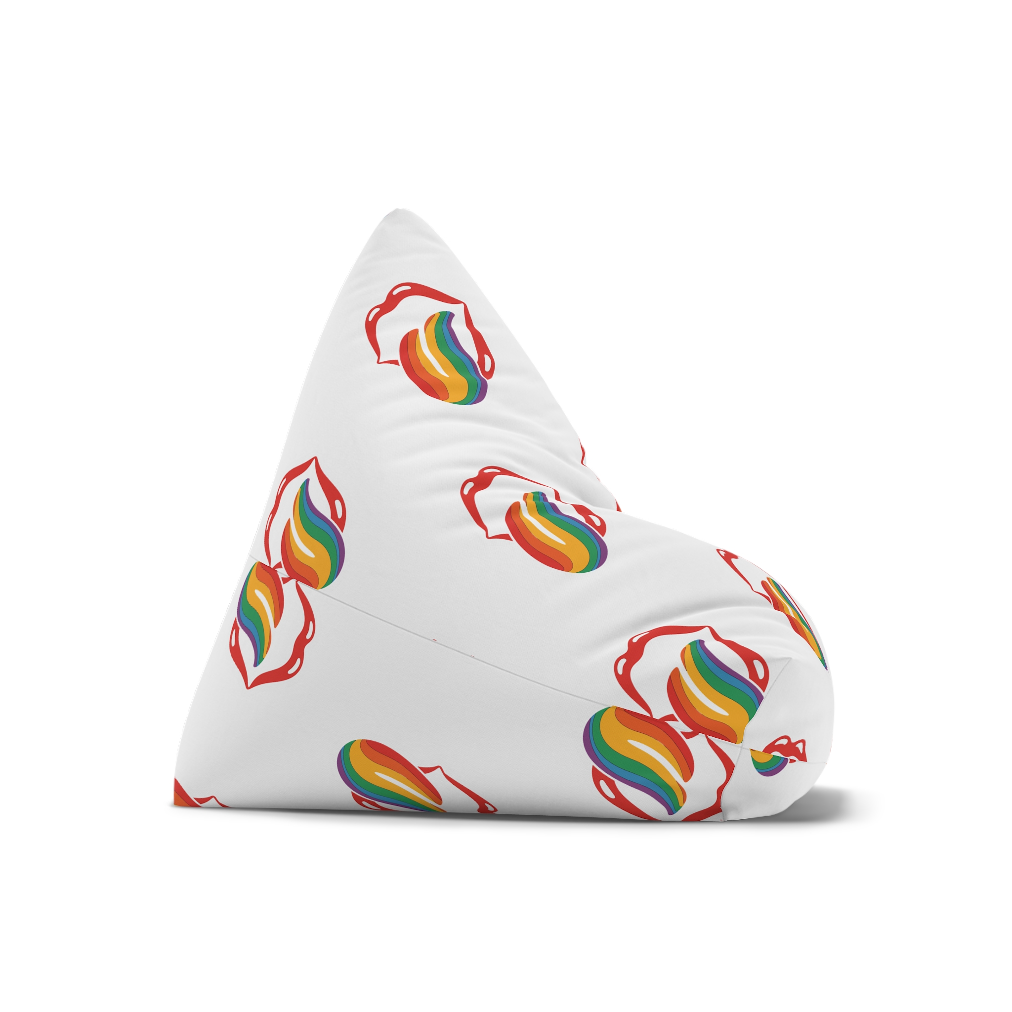 Rainbow Tongue Pop Art Lips Illustration Bean Bag Chair Cover - Image 7