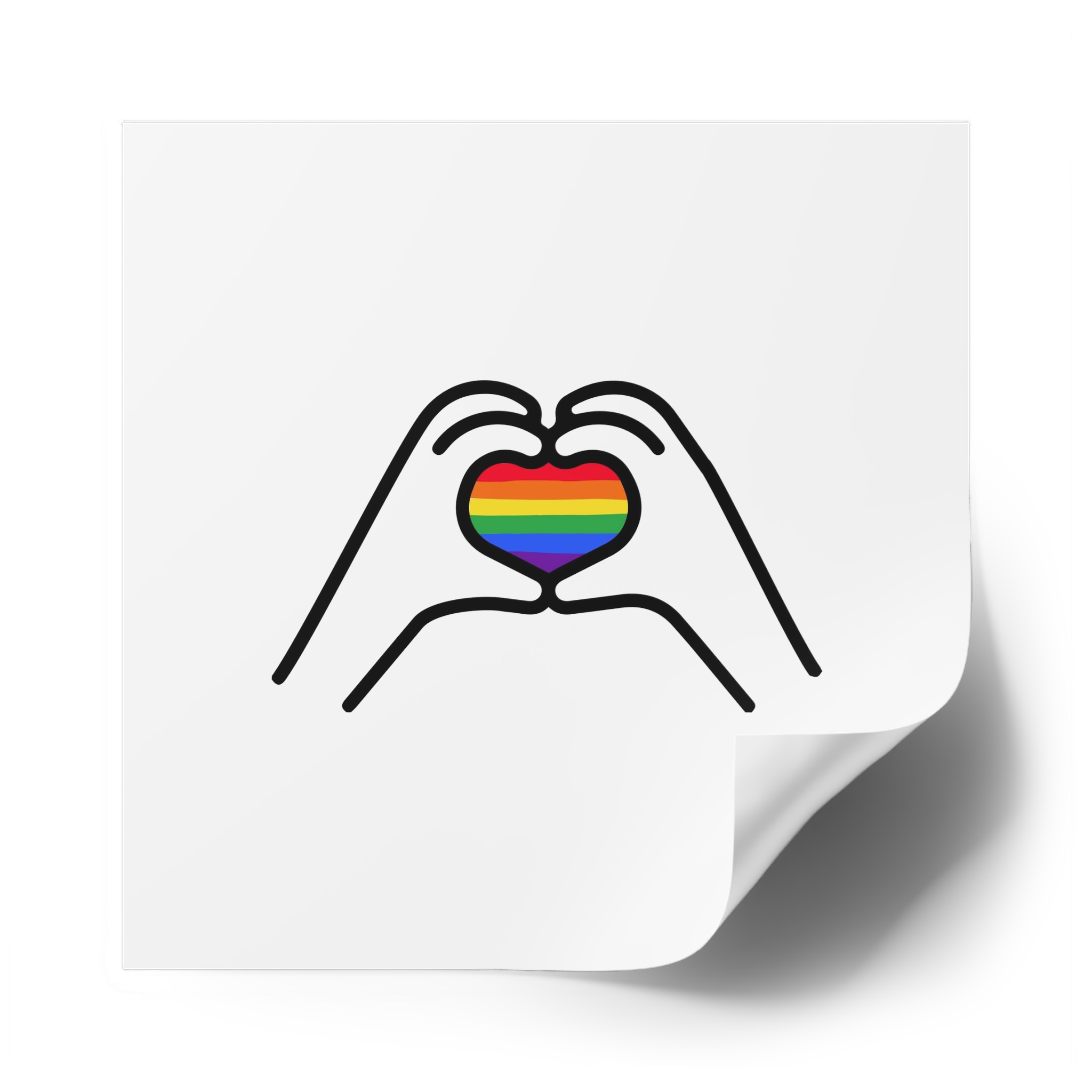 Lgbt Concept Heart Colors Lgbtq Flag Love Is Love Shape Heart Icon Lgbt Laminate Stickers Square - Image 58