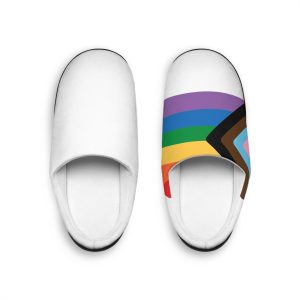 Vector Hand Drawn Lgbt New Rainbow Flag Mens Indoor Slippers
