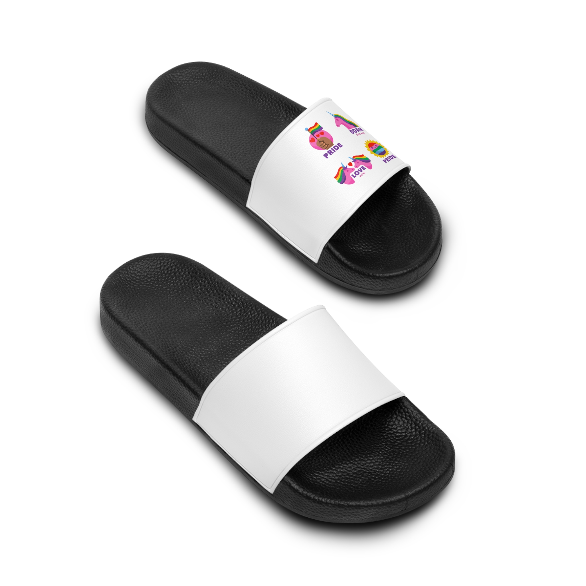 Illustrations Pride Day Badges Set Mens Slide Sandals - Image 4