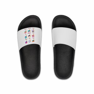 Cute Hand Drawn Set Lgbtq Pride Flags With Names Lgbtq Trans Bisexual Lesbian Nonbinary Asexual Mens Slide Sandals