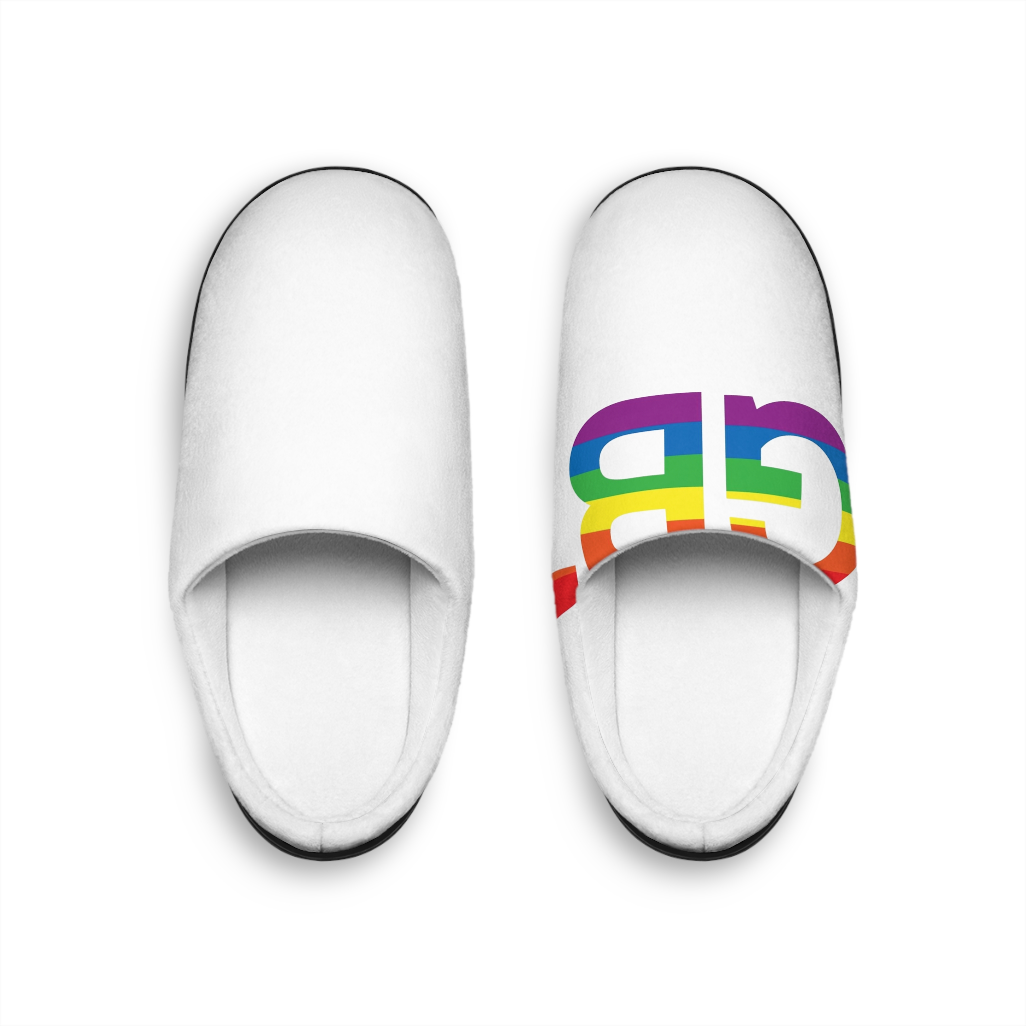 Vector Flat Lgbt Rainbow Flag Lettering Mens Indoor Slippers