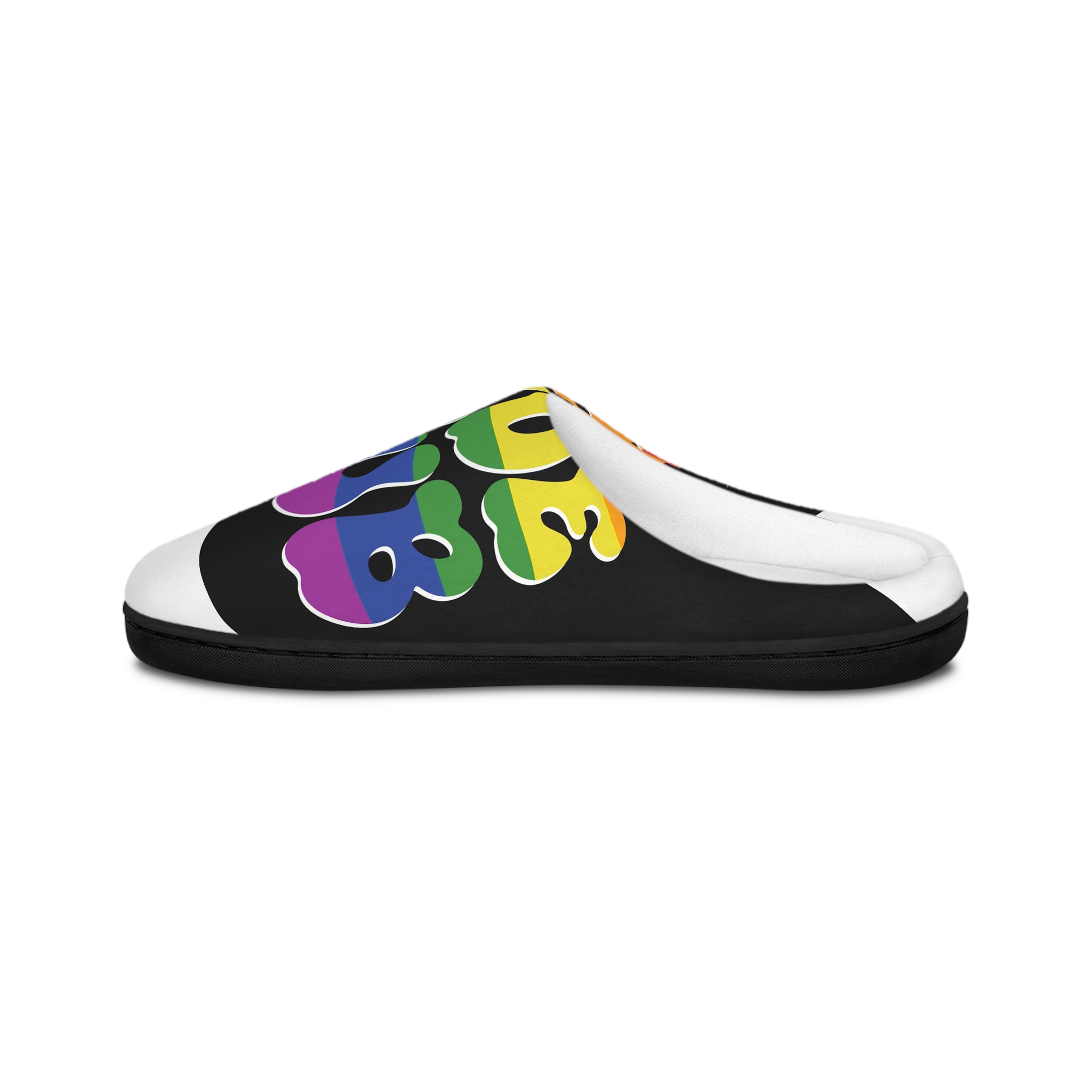 Word Cool Black Background Mens Indoor Slippers - Image 3