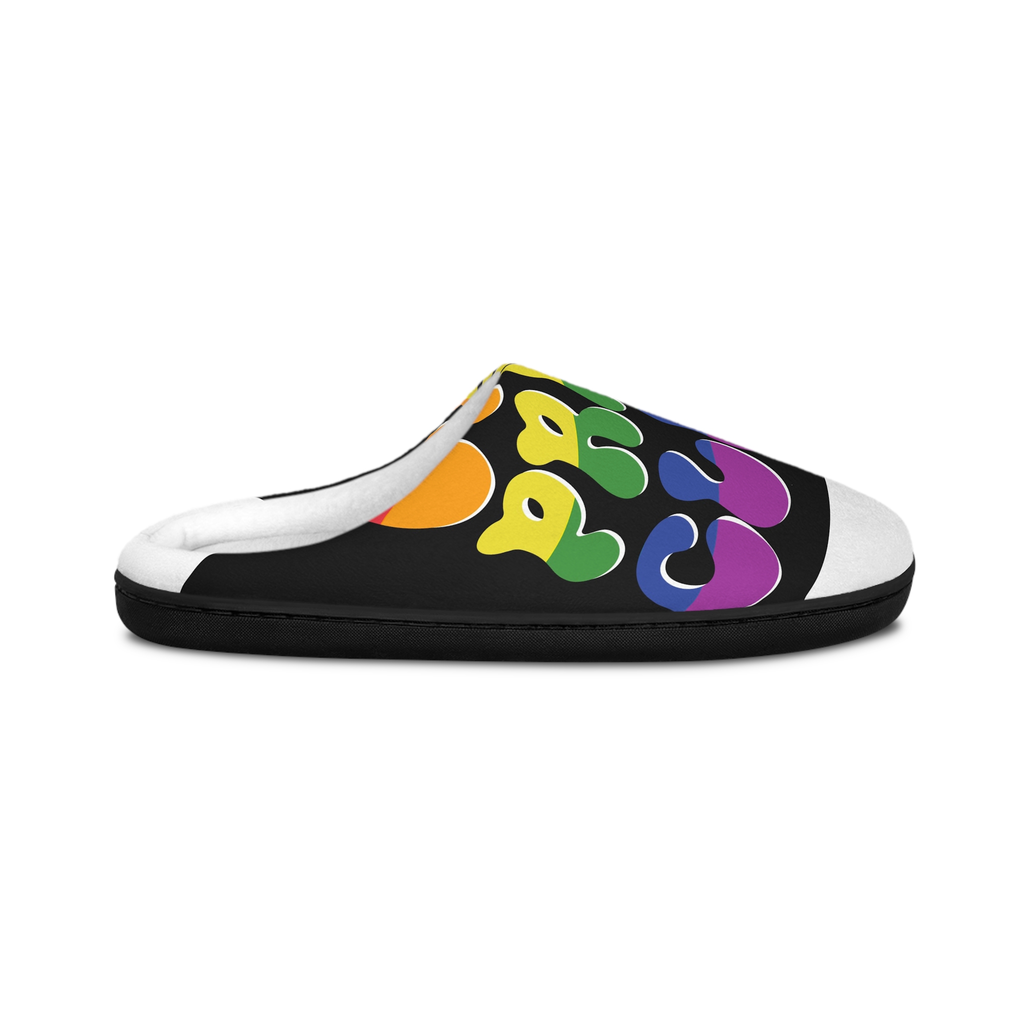 Word Cool Black Background Mens Indoor Slippers - Image 2