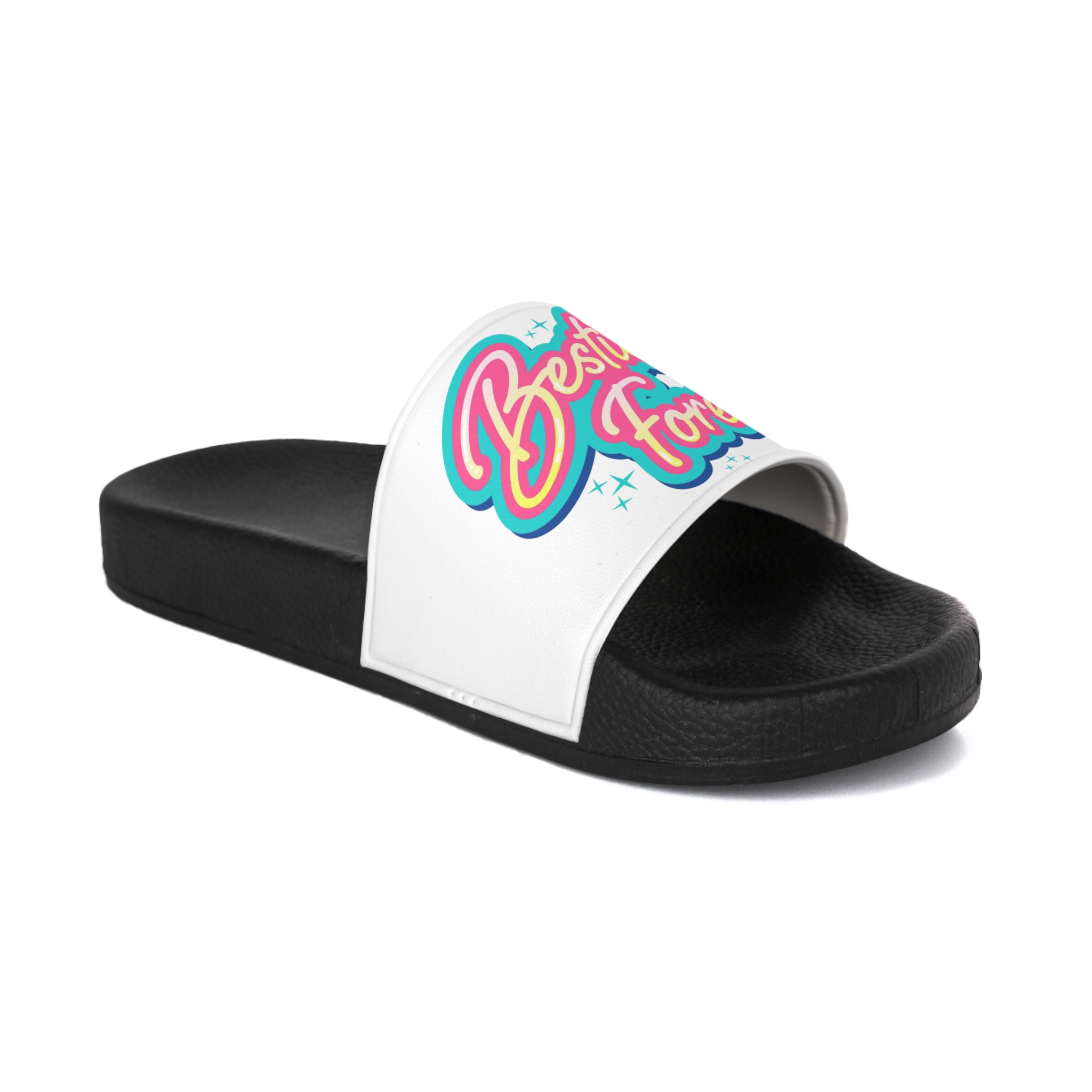 Besties Forever Lettering Logo Mens Slide Sandals - Image 2