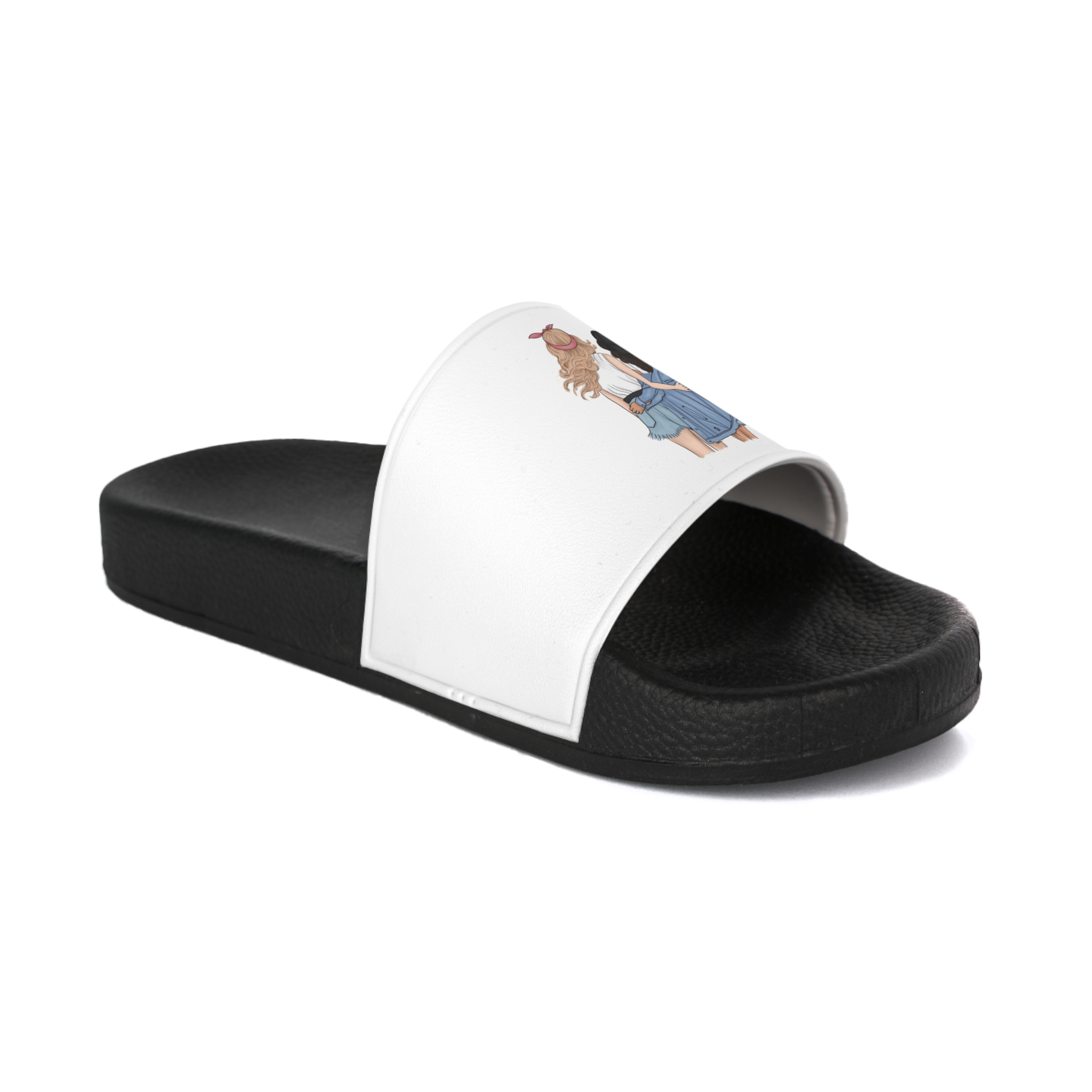 Friends Stand With Their Backs Mens Slide Sandals - Image 2