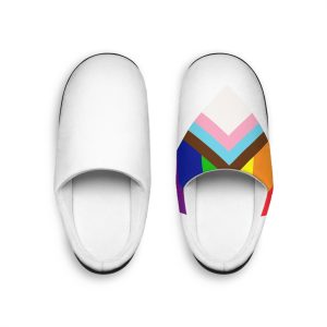 Updated Pride Flag Heart Shape Mens Indoor Slippers