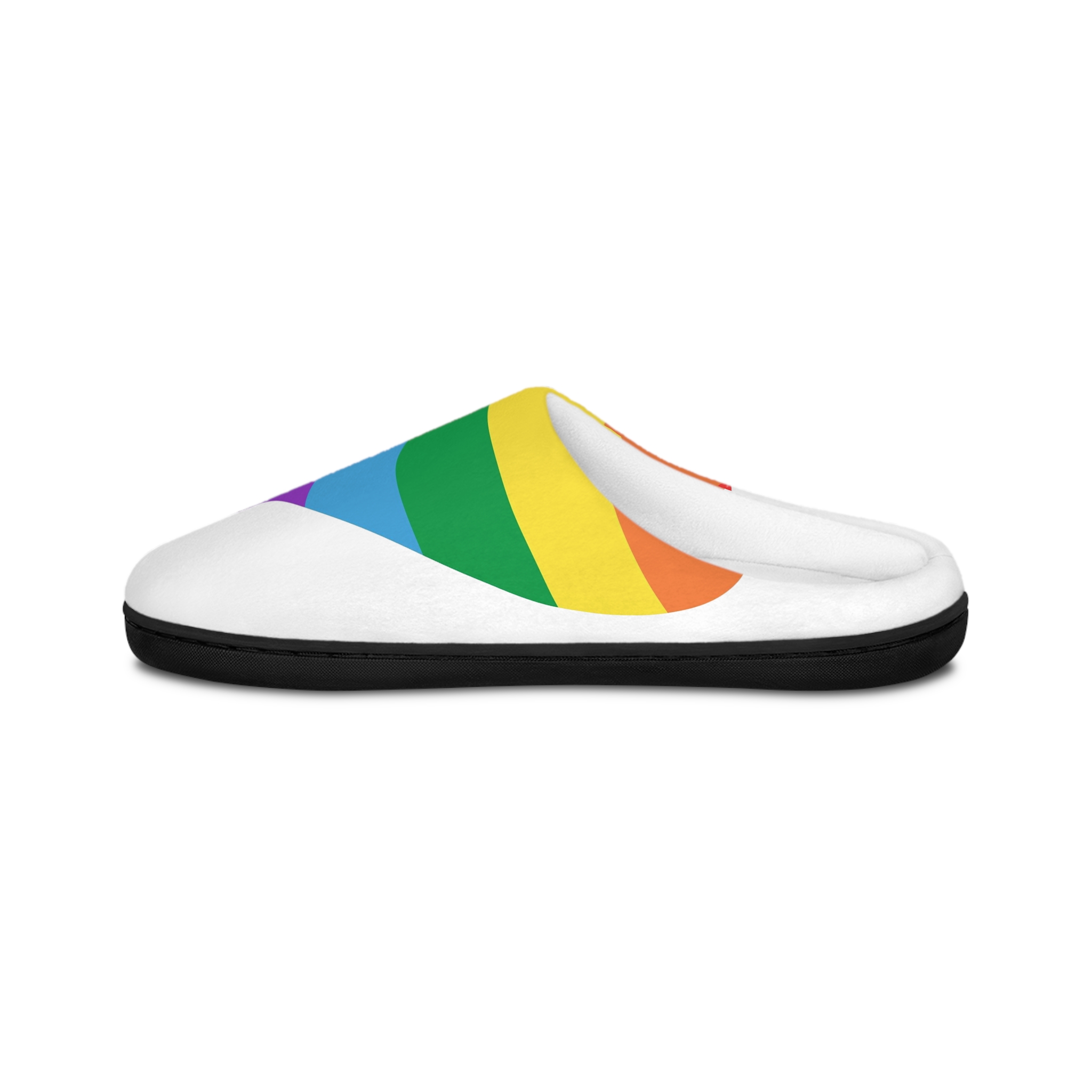 Vector Illustration Heart Colors Lgbt Flag Heart Pride Month Mens Indoor Slippers - Image 3