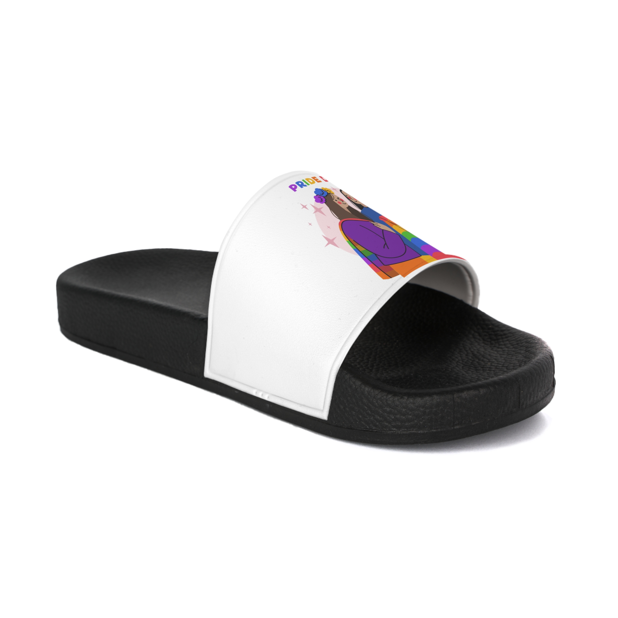 Hand Drawn Pride Day Illustration Mens Slide Sandals - Image 2