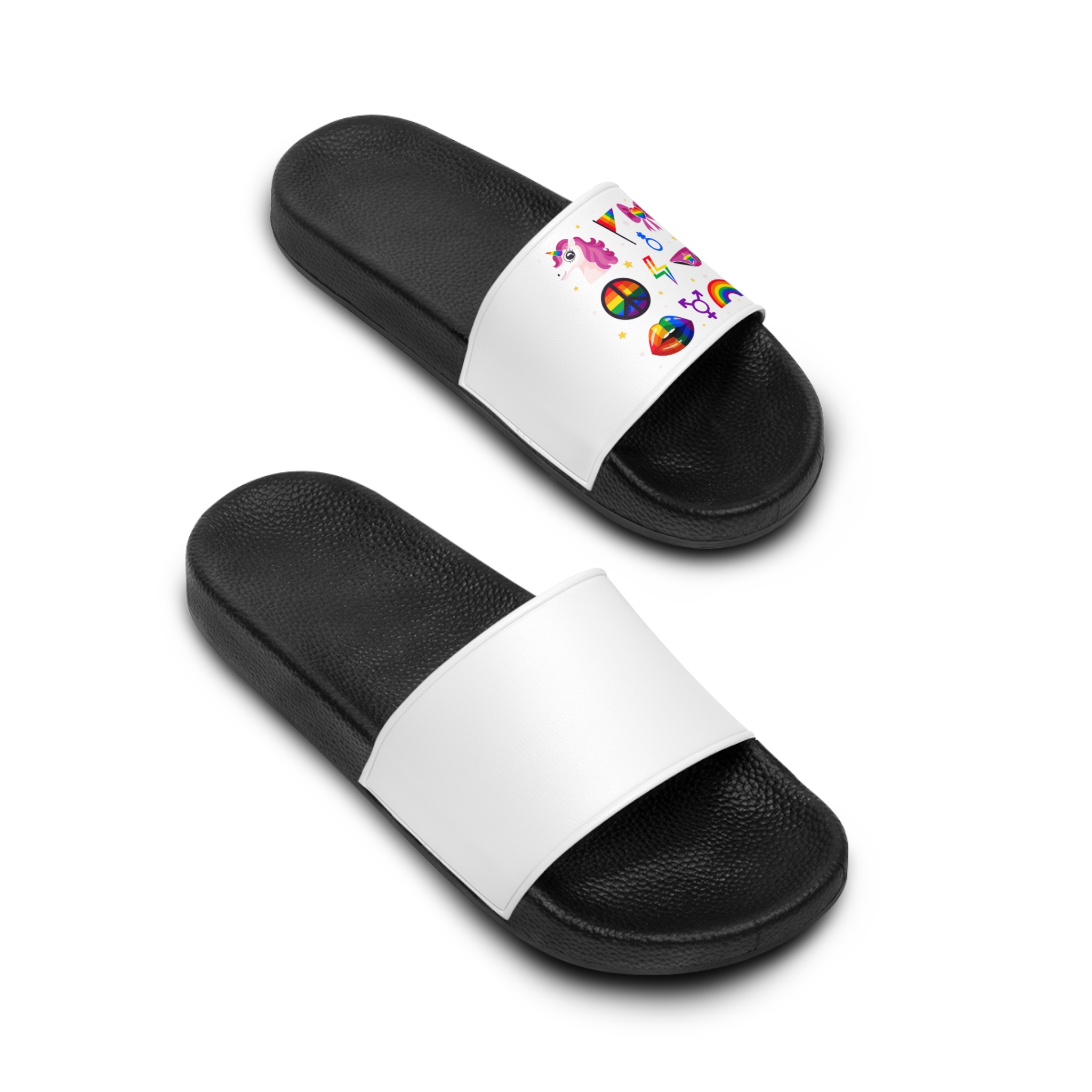 Flat Pride Month Lgbt Elements Collection Mens Slide Sandals - Image 4