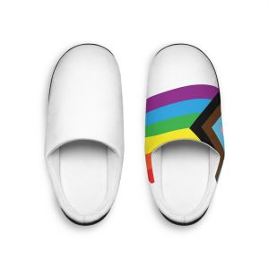 Vector Flat Cartoon New Lgbt Lgbtq Rainbow Flag Mens Indoor Slippers
