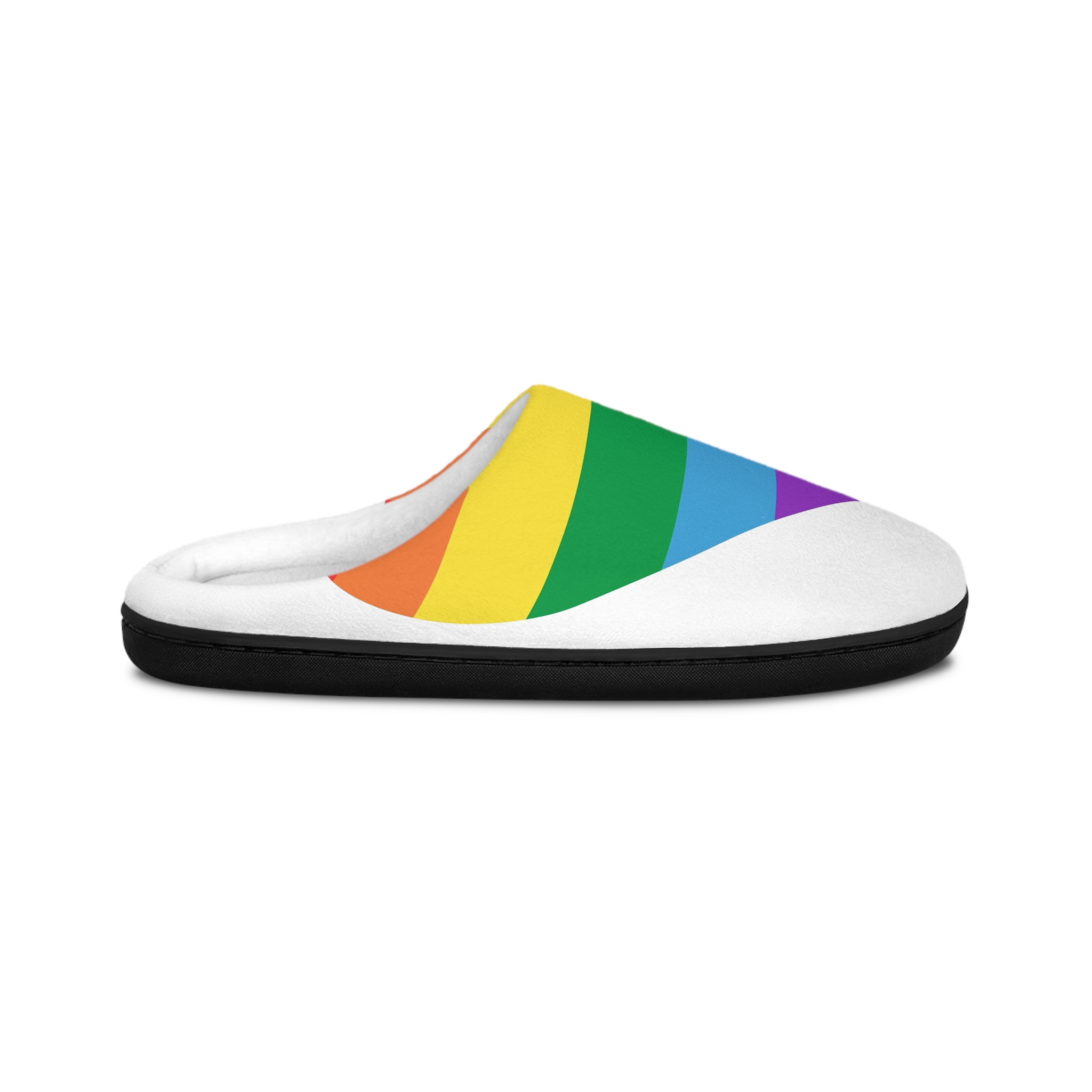 Vector Illustration Heart Colors Lgbt Flag Heart Pride Month Mens Indoor Slippers - Image 2