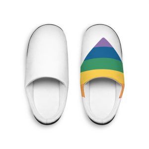 Vector Illustration Rainbow Heart Lgbt Pride Mens Indoor Slippers
