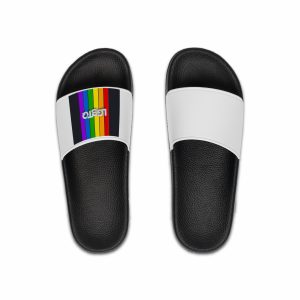 Lgbtq Paper Sign Rainbow Flag Mens Slide Sandals