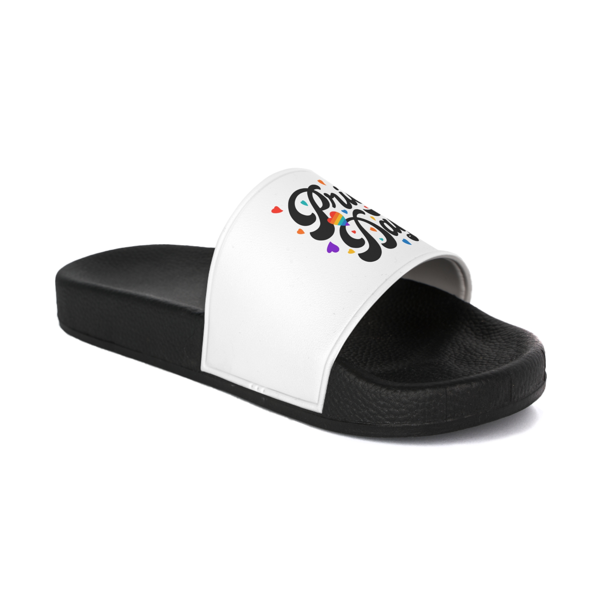 Hand Drawn Pride Day Lettering Mens Slide Sandals - Image 2