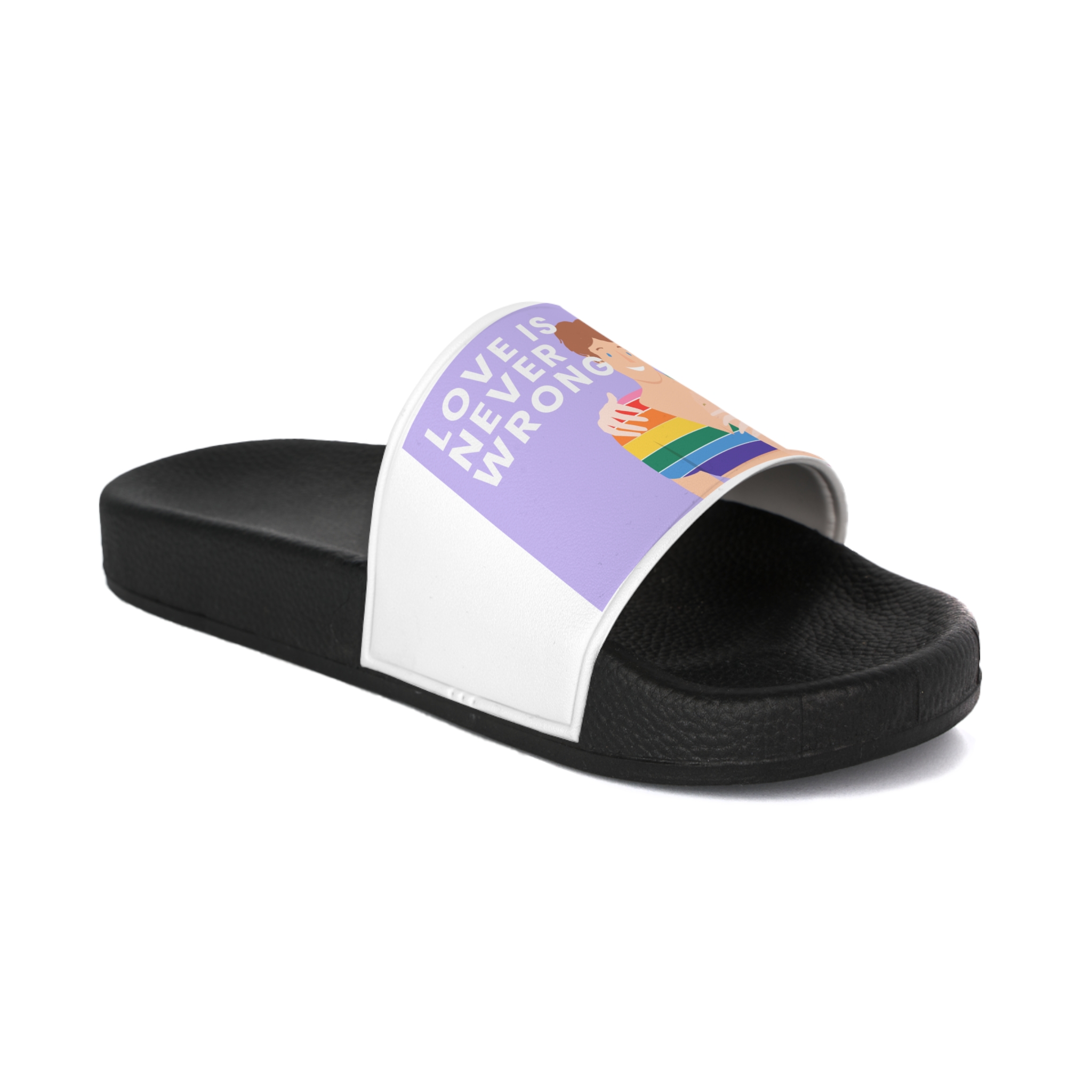 Lgbtq Gay Couple Banner Template Pride Month Mens Slide Sandals - Image 2